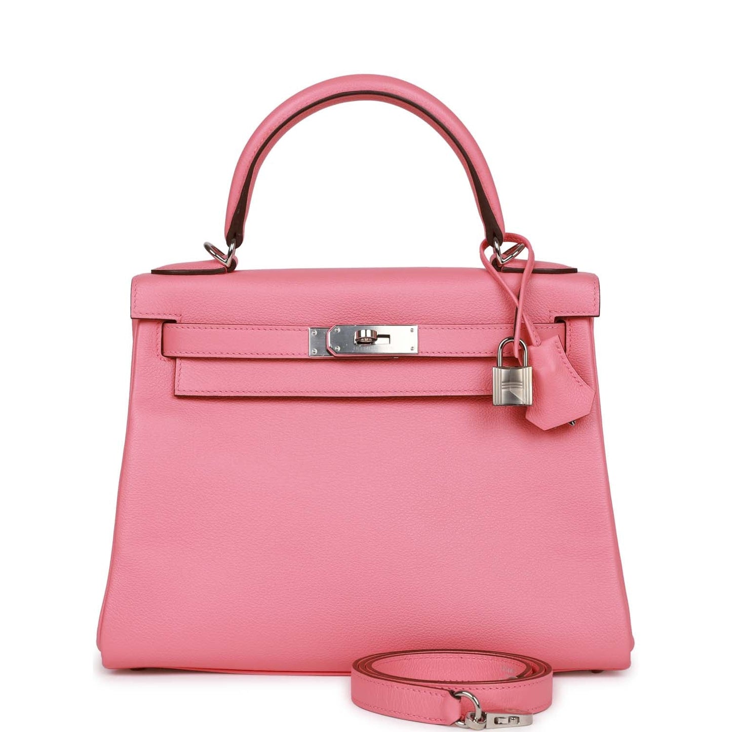 Hermes Kelly Retourne Rose Ete Verso Evercolor Palladium Hardware Travel Bag