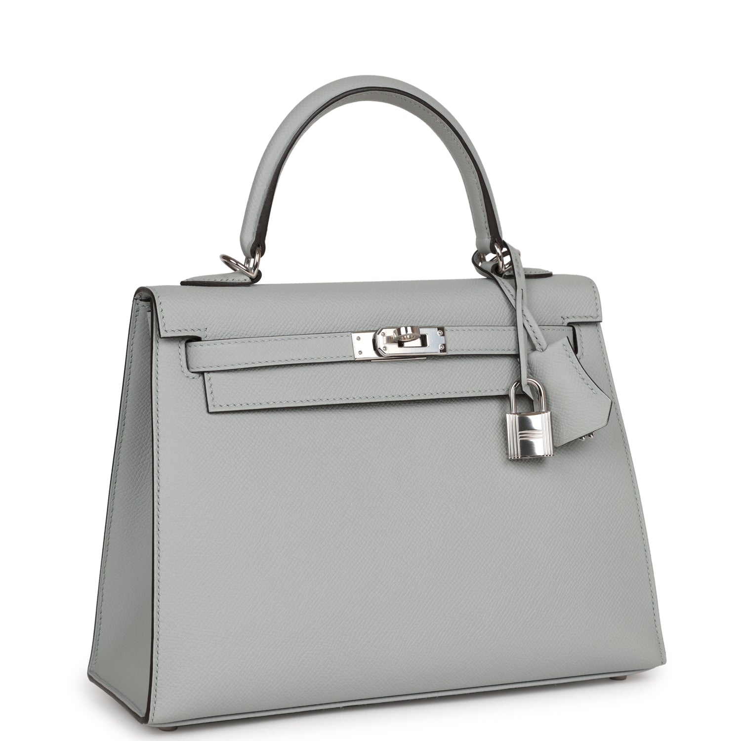 Hermes Kelly Sellier Bleu Glacier Epsom Palladium Hardware Shoulder Shoulder Bag