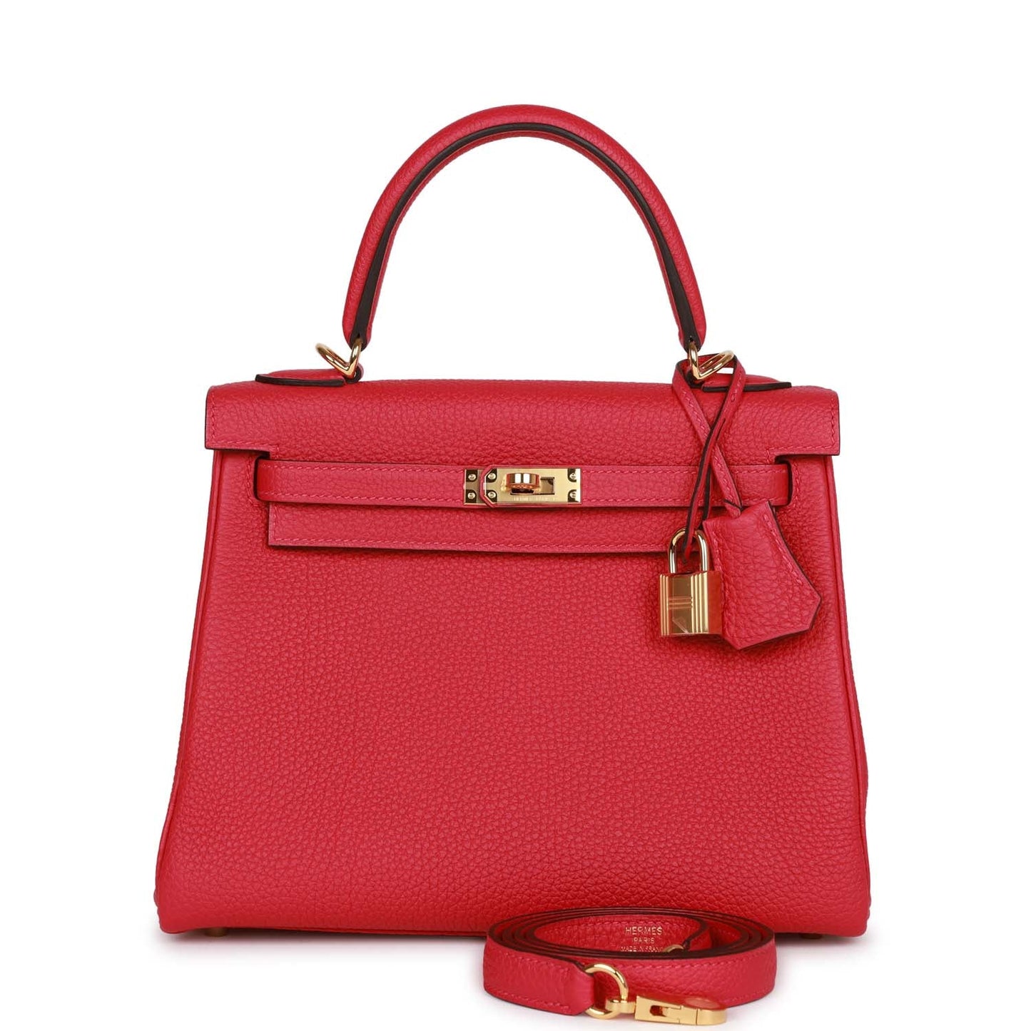 Hermes Kelly Retourne Framboise Togo Hardware Handbag Gold Travel Bag