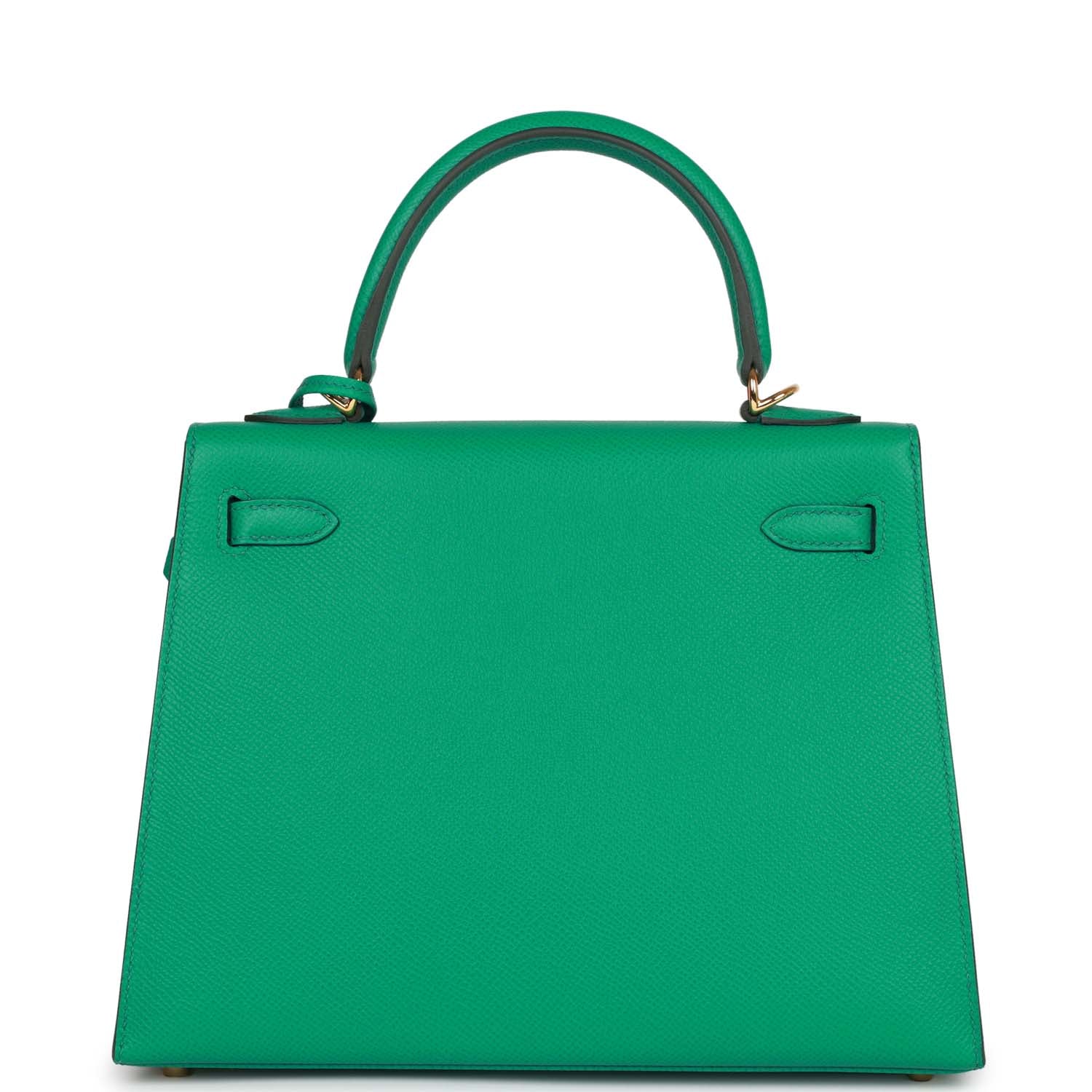 Hermes Kelly Sellier Vert Jade Epsom Hardware Handbag Gold Travel Bag Hardware 4