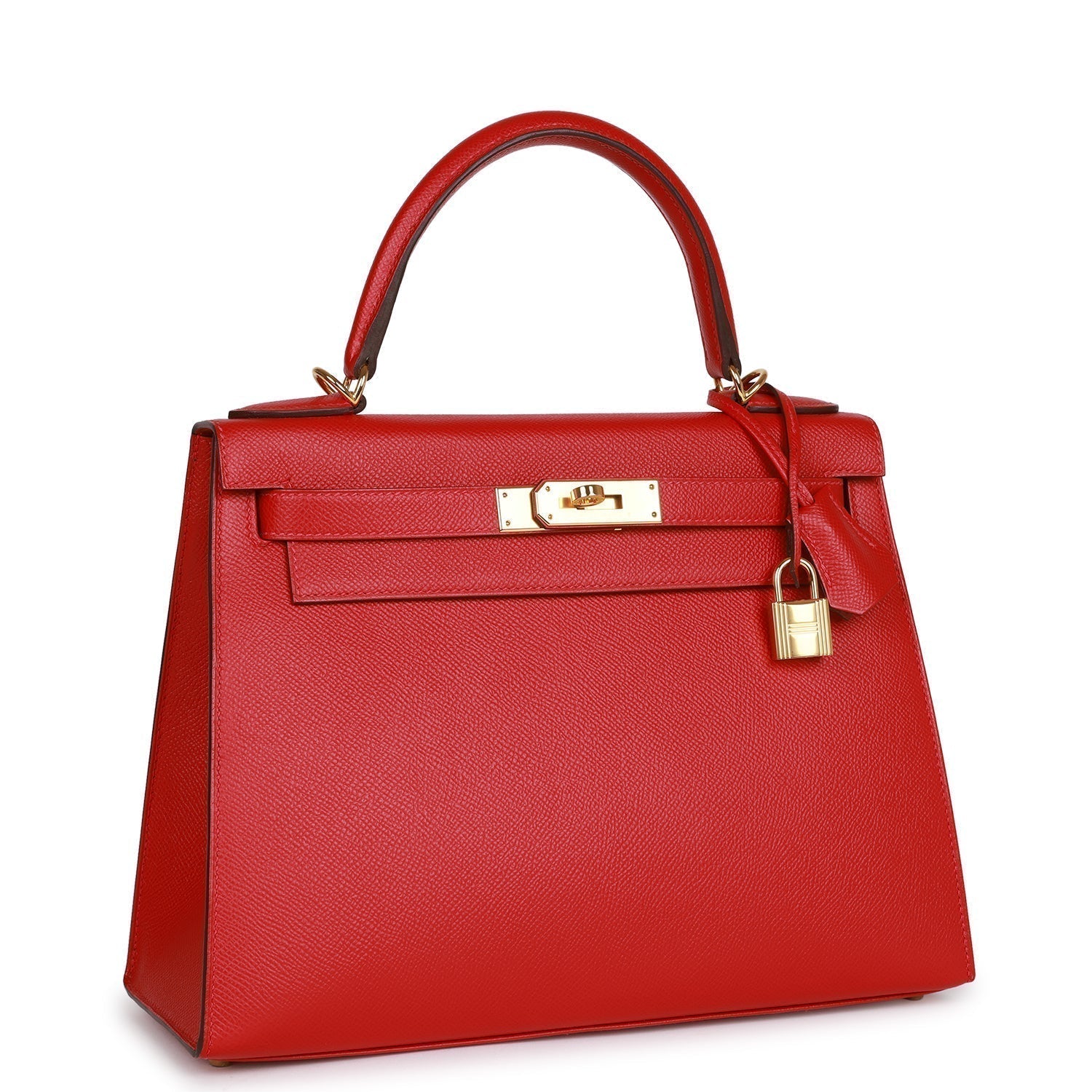 Hermes Kelly Sellier Rouge Cas Ue Epsom Hardware Handbag Gold Travel Bag