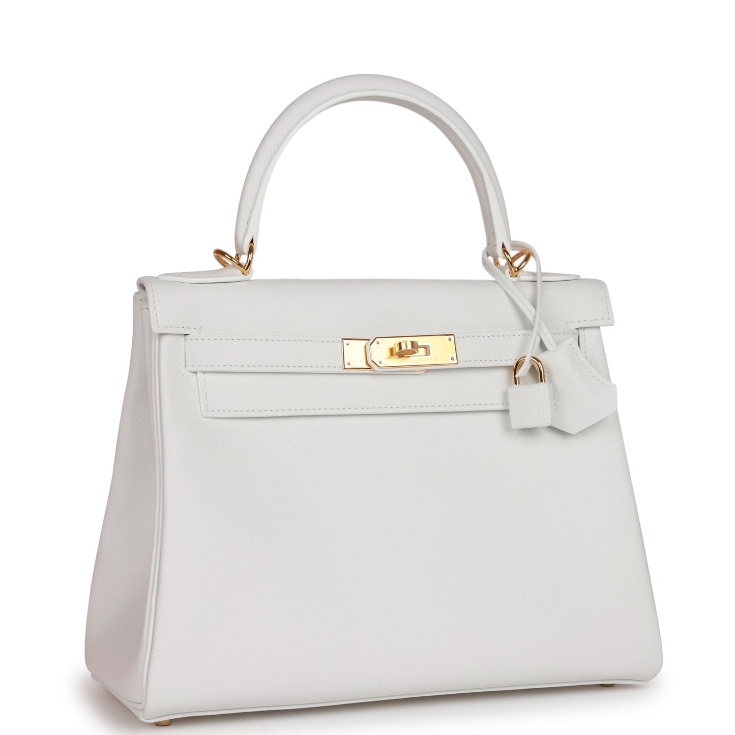 Hermes Kelly Retourne New Evercolor Hardware Handbag White Gold Travel Bag