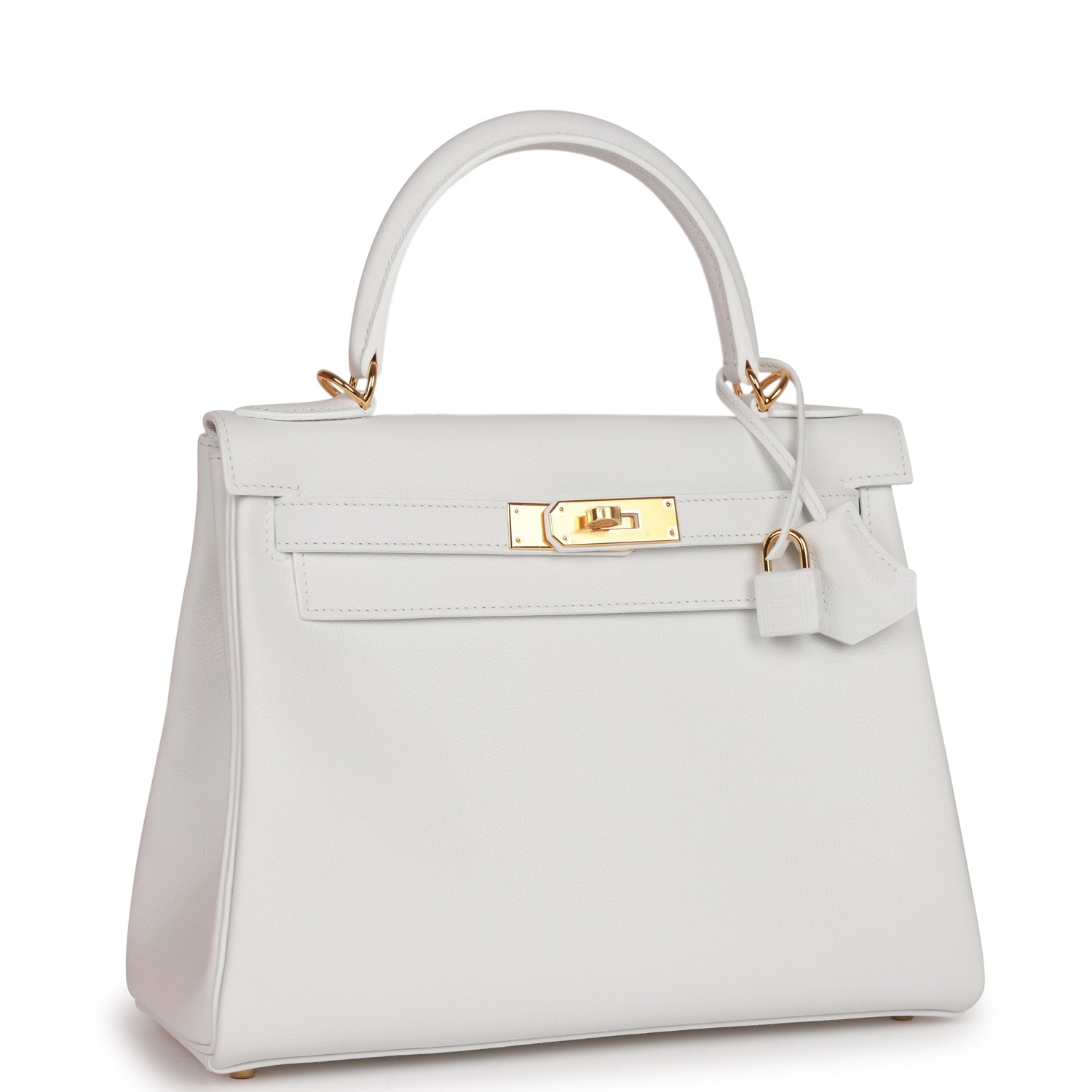 Hermes Kelly Retourne New Evercolor Hardware Handbag White Gold Travel Bag