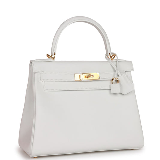 Hermes Kelly Retourne New Evercolor Hardware Handbag White Gold Travel Bag