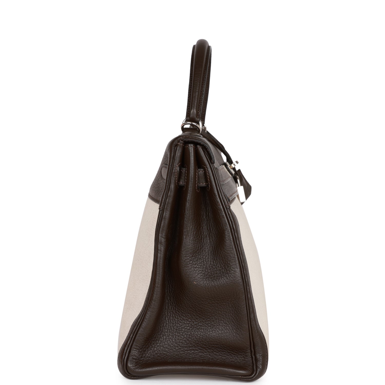 Hermes Kelly Retourne Ebene Clemence And Toile Palladium Travel Bag 3