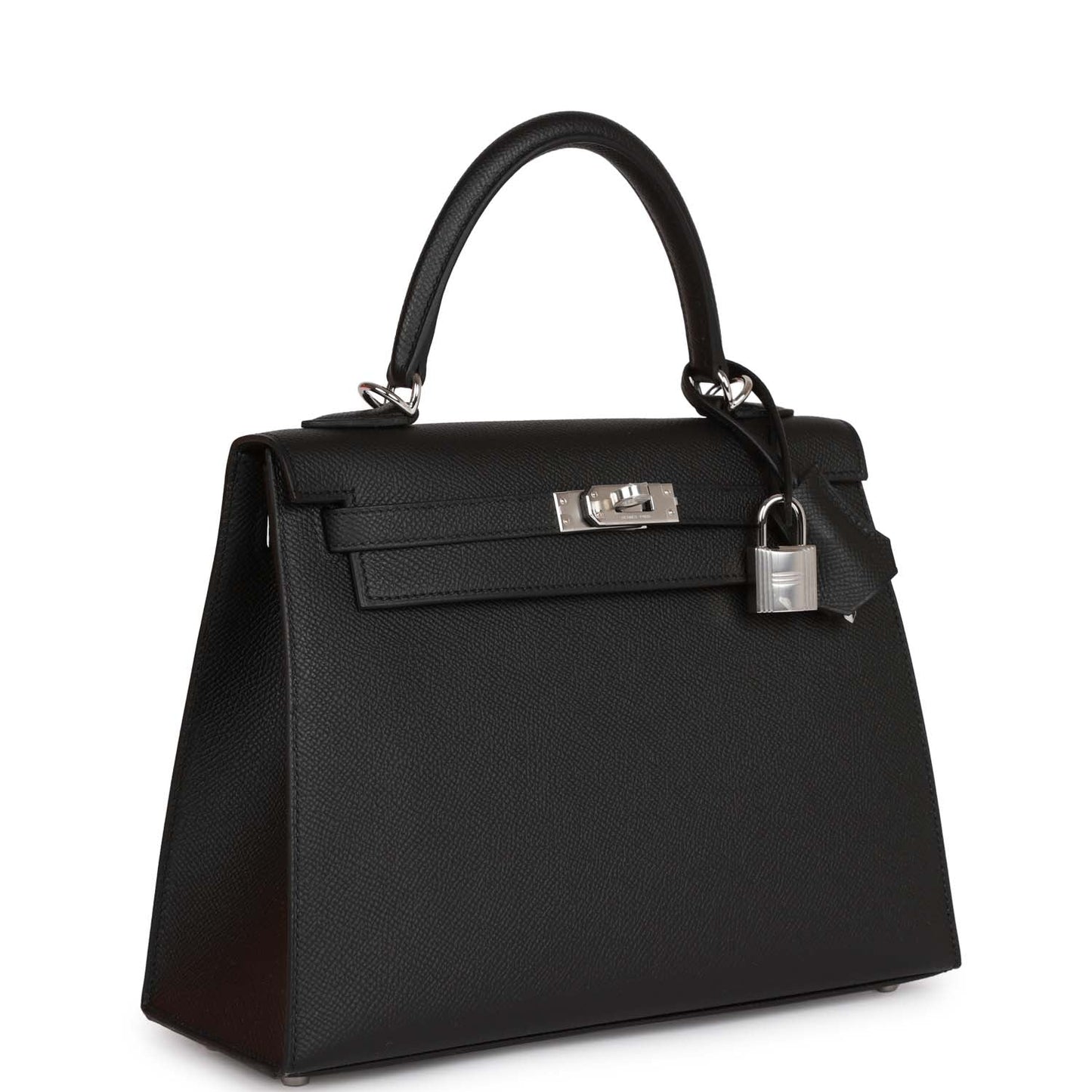 Hermes Kelly Sellier Epsom Palladium Hardware Handbag Black Travel Bag Hardware 9