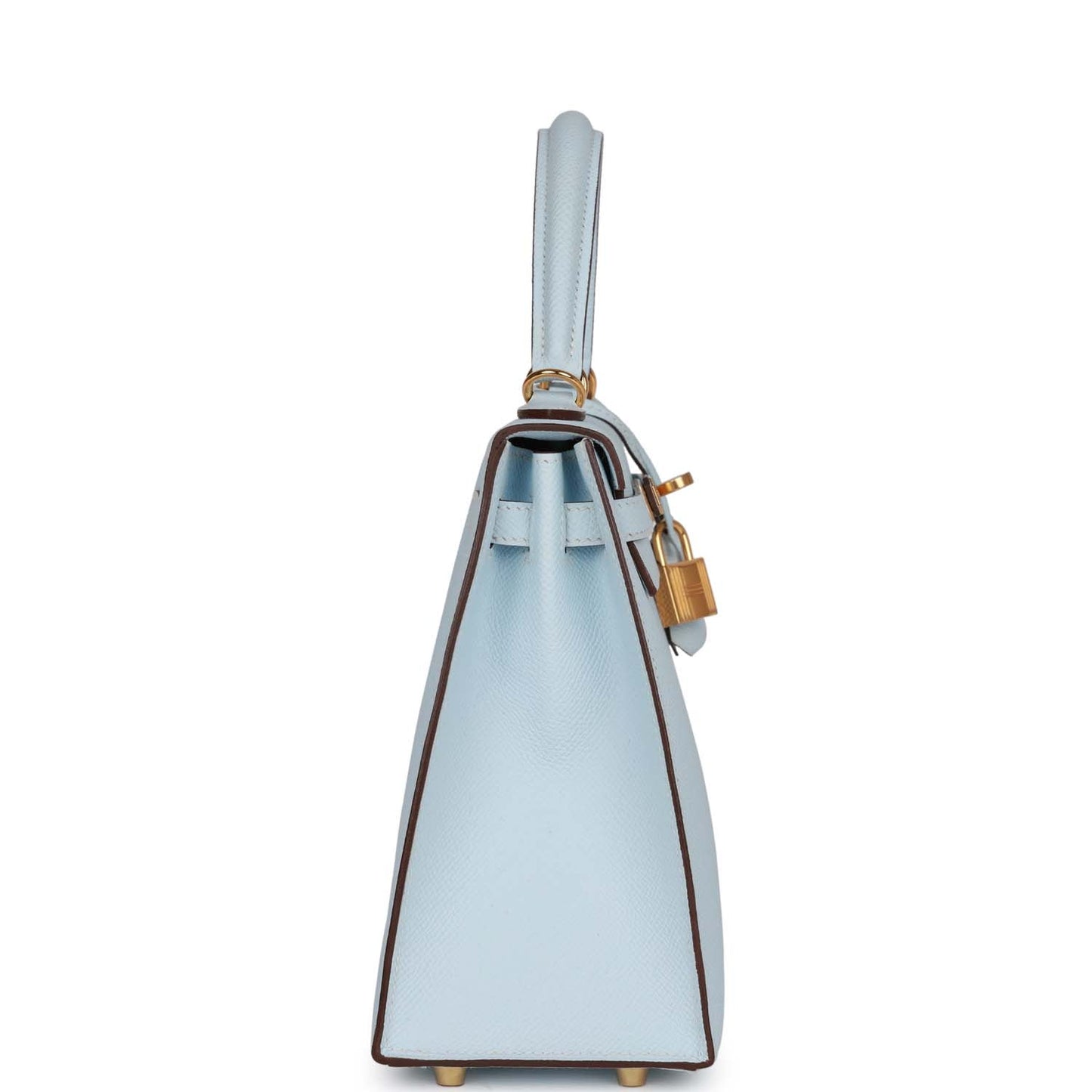 Hermes Kelly Sellier Bleu Brume Epsom Hardware Handbag Gold Travel Bag
