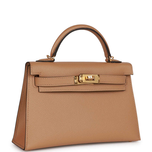 Hermes Kelly Sellier Chai Epsom Hardware Handbag Gold Travel Bag 9