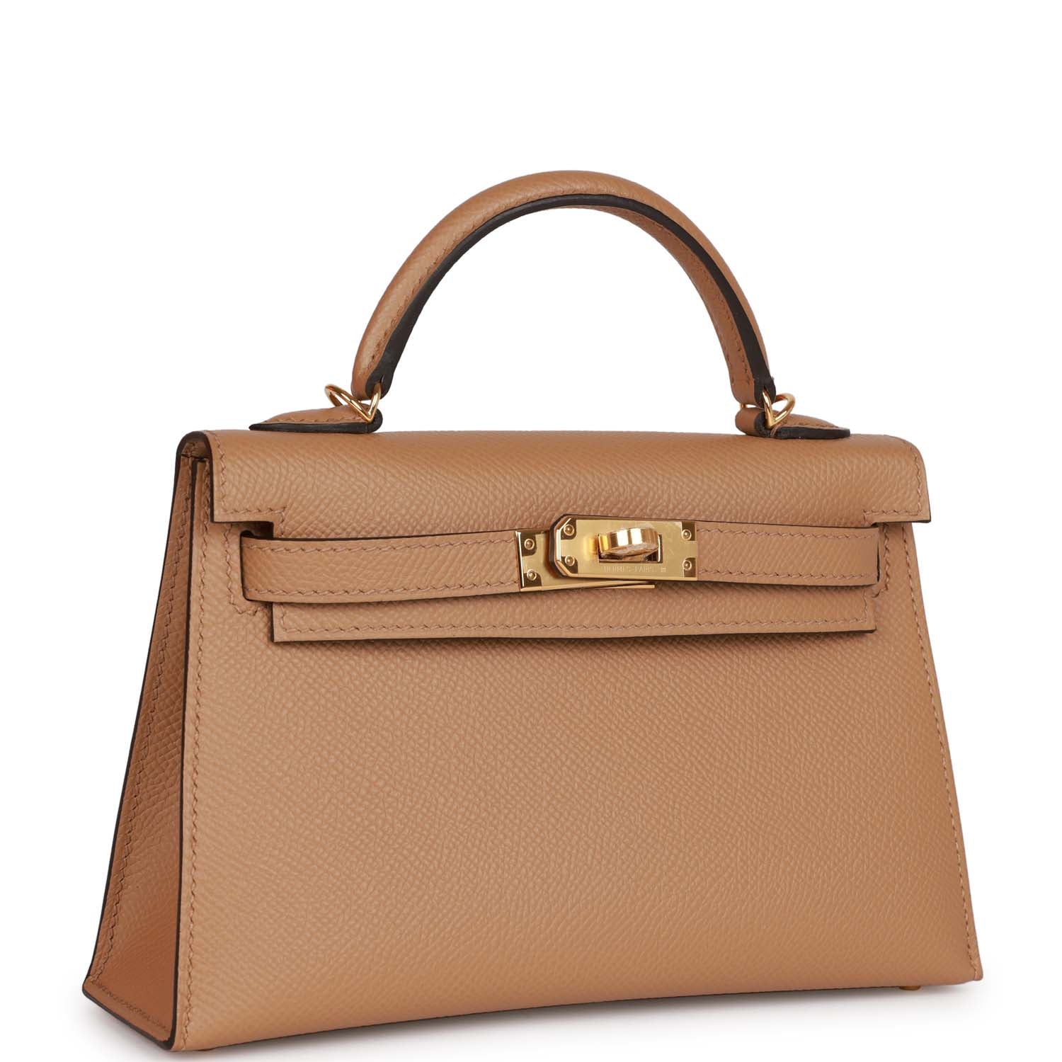 Hermes Kelly Sellier Chai Epsom Hardware Payment Handbag Gold Travel Bag