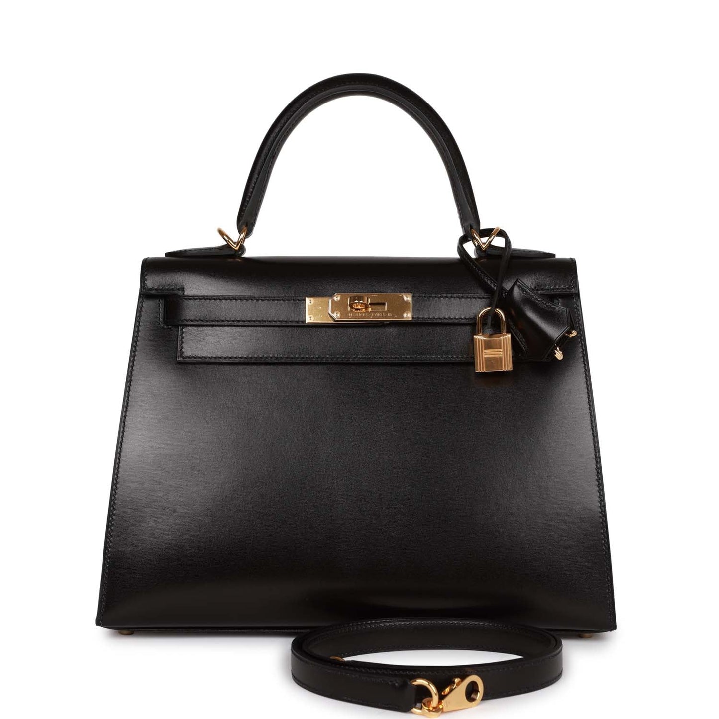Hermes Kelly Sellier Box Hardware Handbag Black Gold Travel Bag Hardware 1