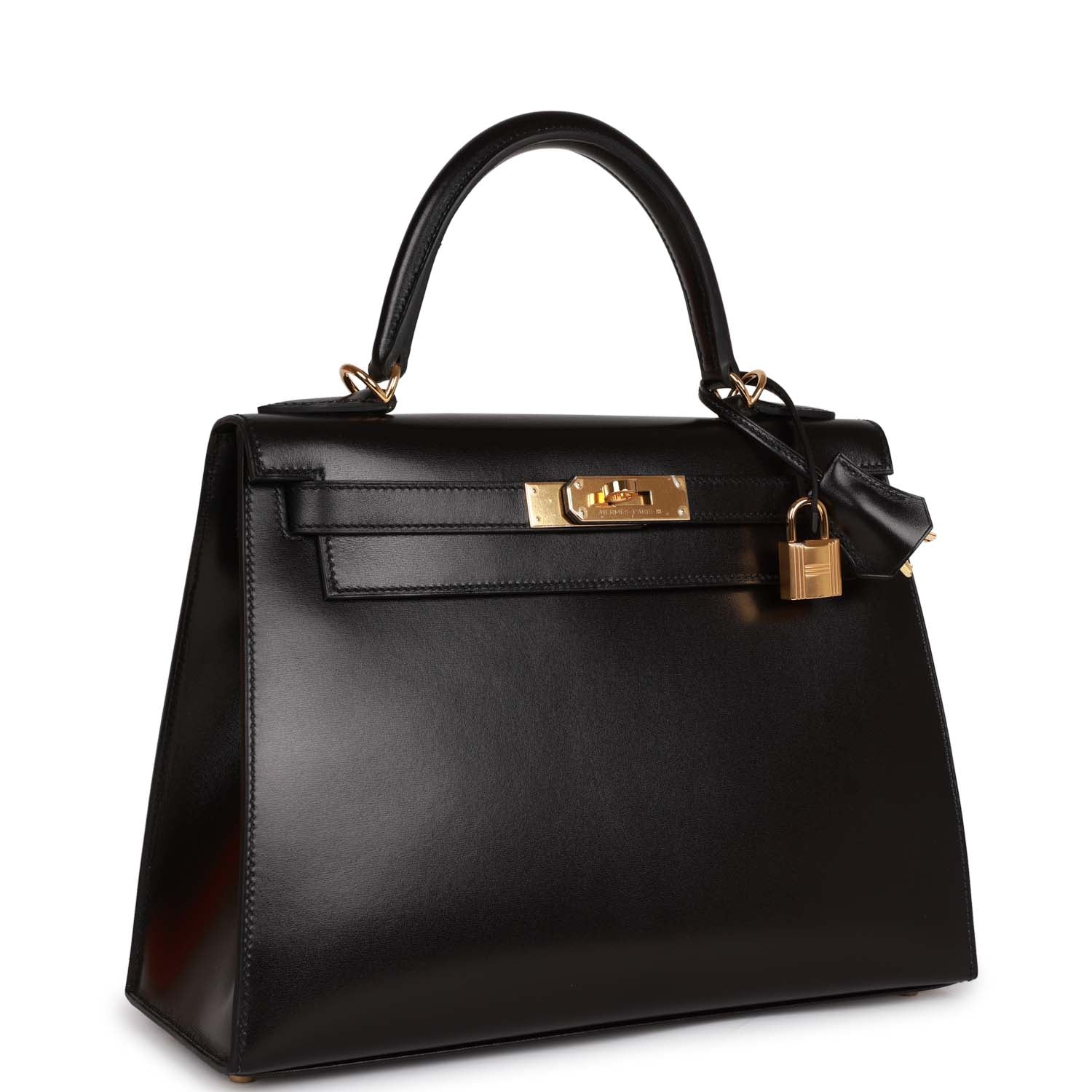 Hermes Kelly Sellier Box Hardware Handbag Black Gold Travel Bag Hardware 1