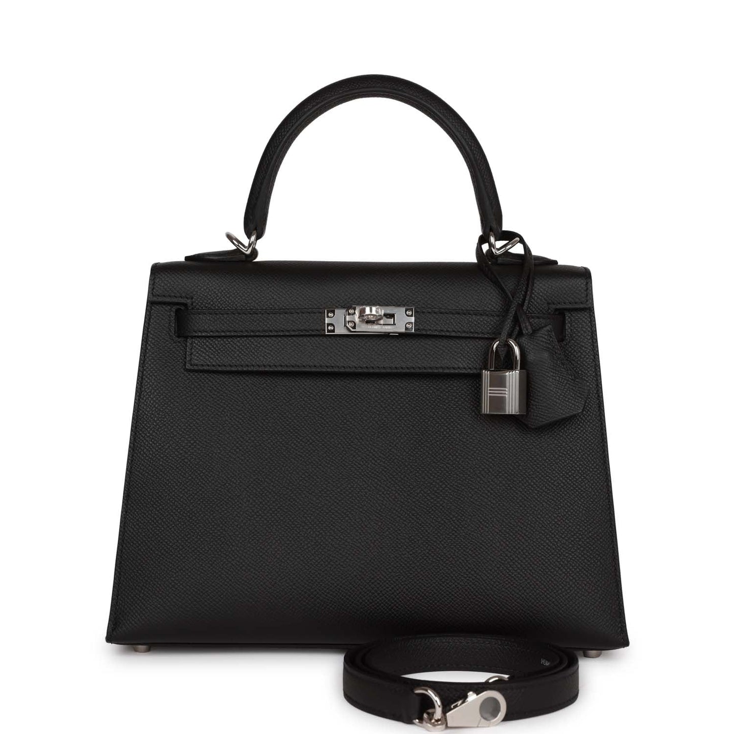Hermes Kelly Sellier Epsom Palladium Hardware Handbag Black Travel Bag Hardware 10