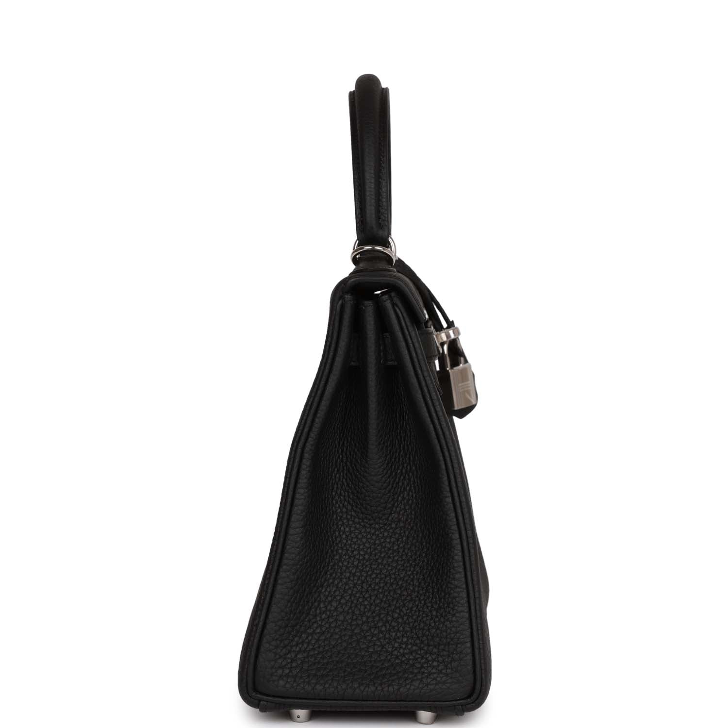 Hermes Kelly Retourne Togo Palladium Hardware Handbag Black Travel Bag Hardware 3