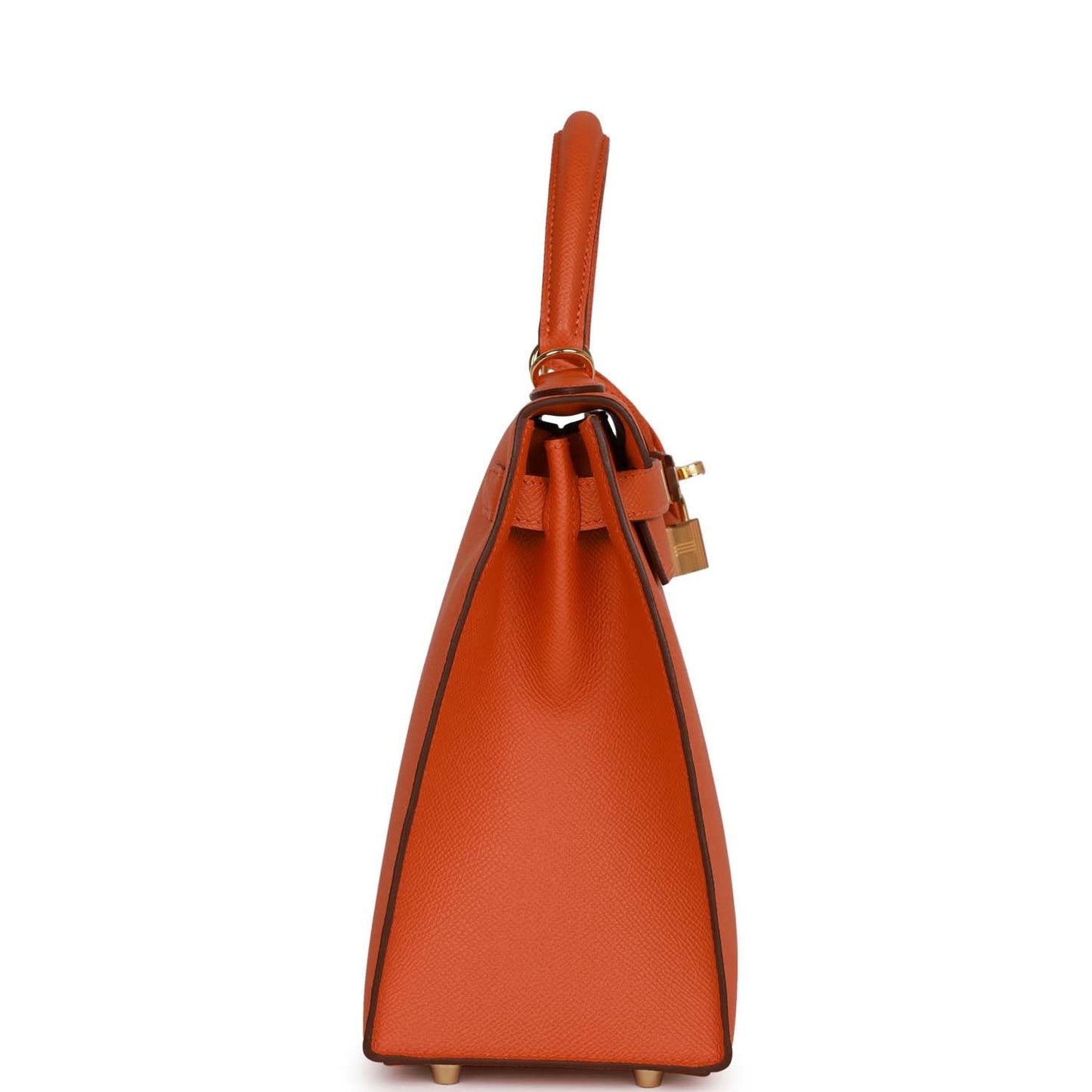 Hermes Kelly Sellier Epsom Hardware Handbag Gold Orange Travel Bag