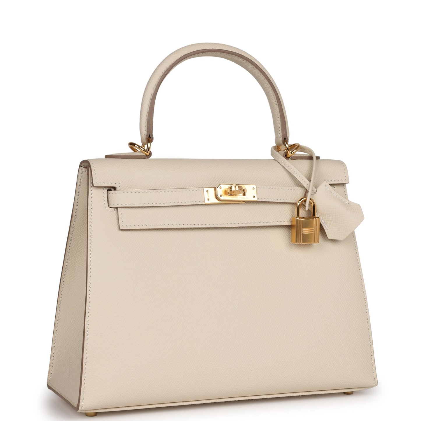 Hermes Kelly Sellier Craie Epsom Hardware Handbag Gold Travel Bag Hardware 6