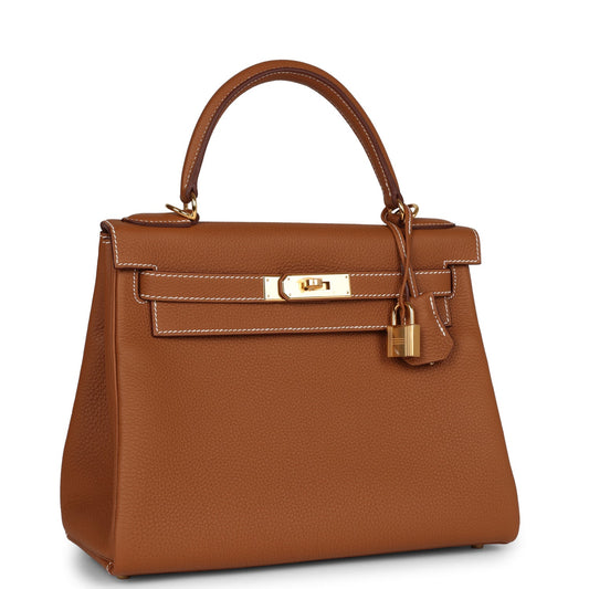 Hermes Kelly Retourne Togo Hardware Handbag Gold Travel Bag 7