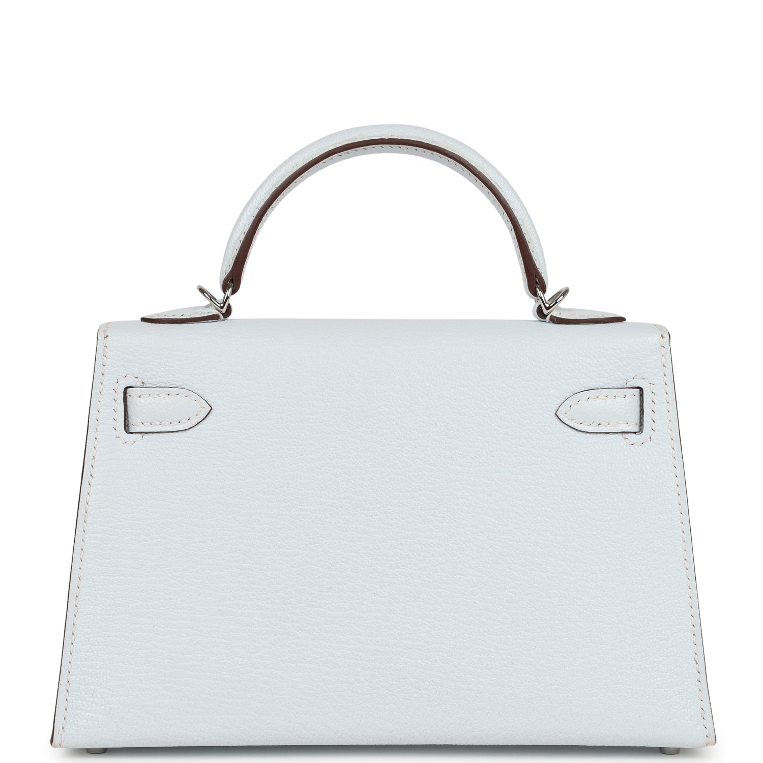 Hermes Kelly Sellier Bleu Brume Chevre Palladium Hardware Travel Bag