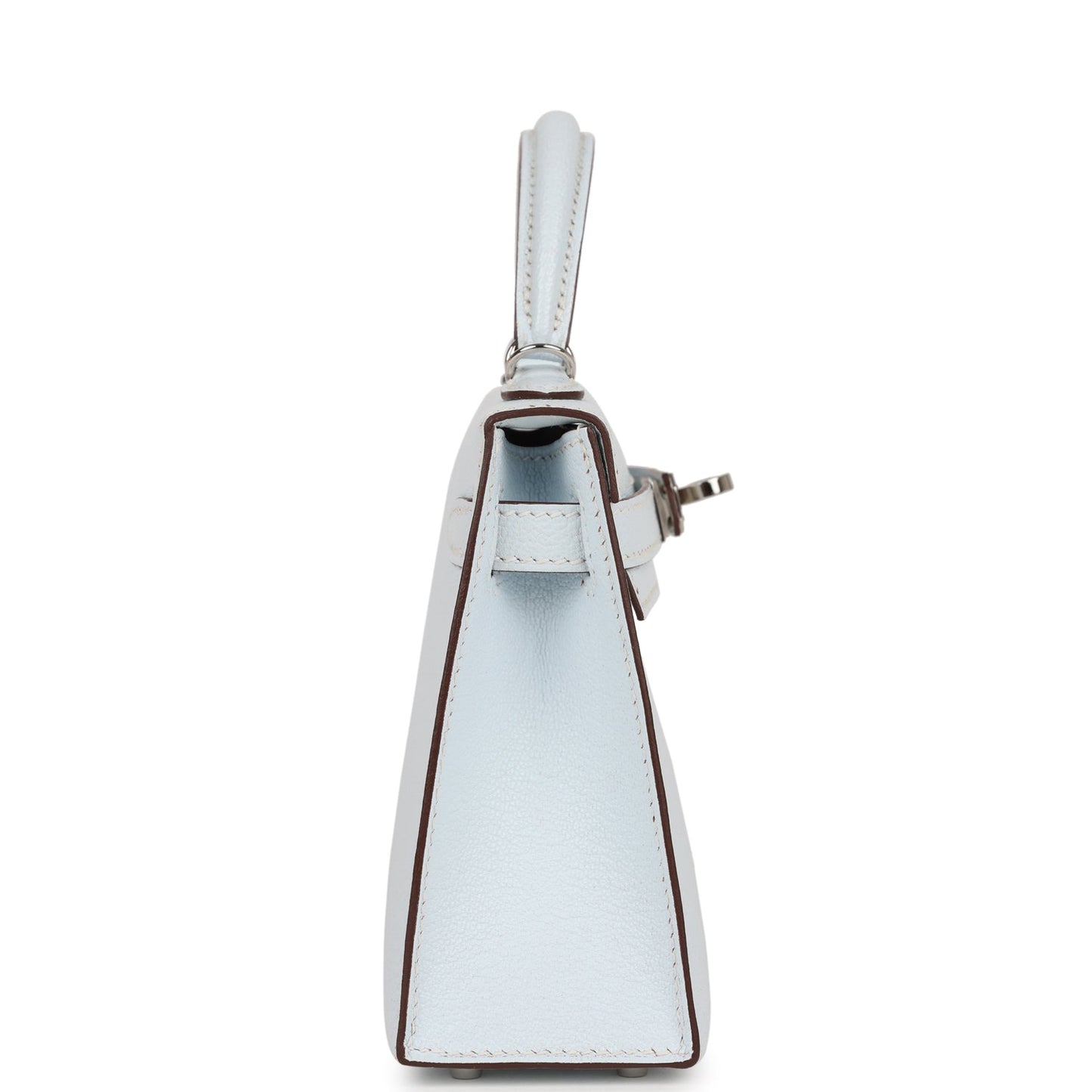 Hermes Kelly Sellier Bleu Brume Chevre Palladium Hardware Travel Bag Palladium Hardware