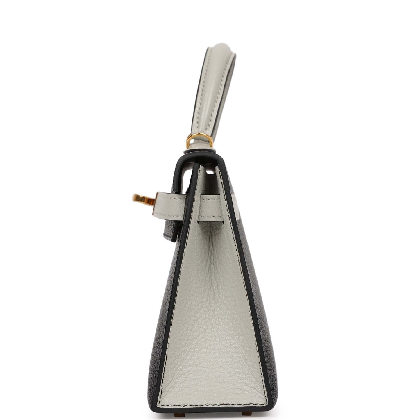 Hermes Hss Kelly Sellier And Gris Perle Chevre Mysore Black Gold Travel Bag