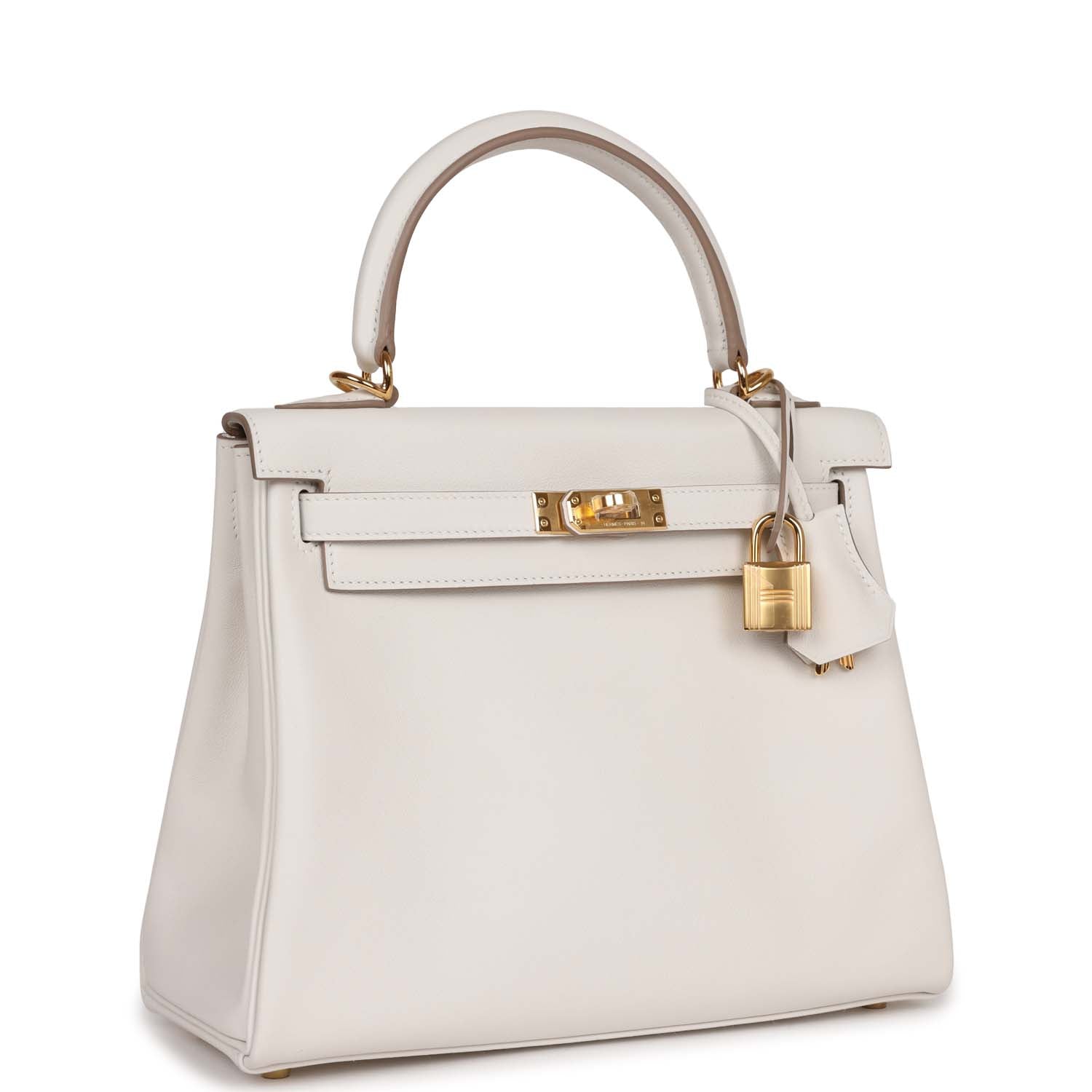 Hermes Kelly Retourne Gris Pale Swift Hardware Handbag Gold Travel Bag