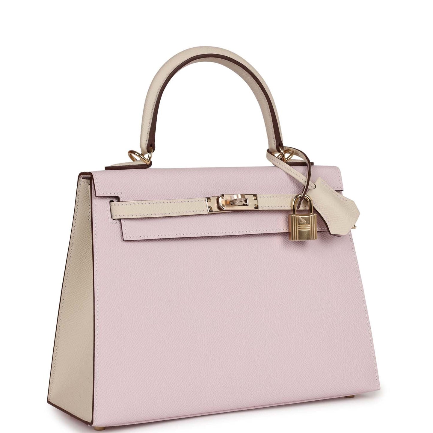 Hermes Kelly Sellier Mauve Pale And Craie Epsom Travel Bag