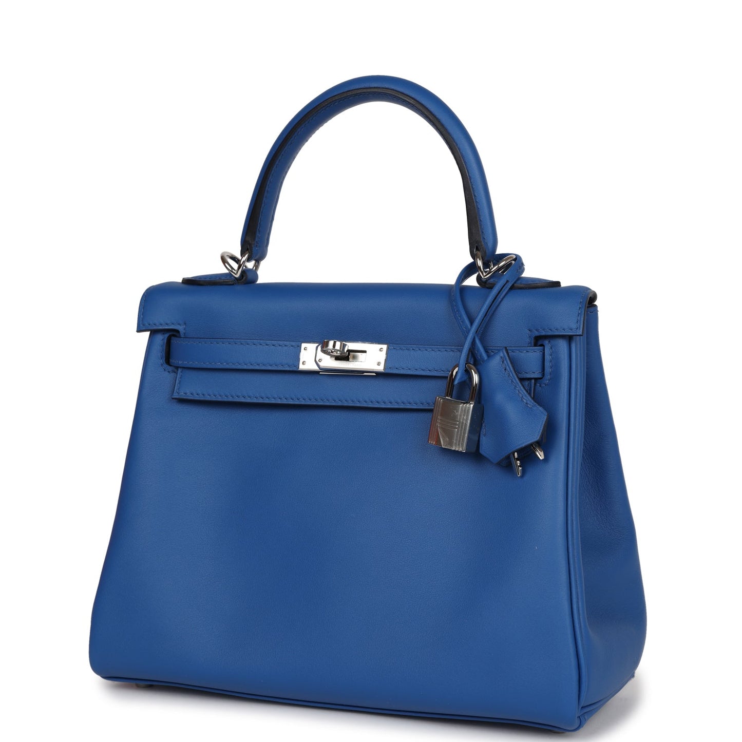 Hermes Kelly Retourne Bleu France Swift Palladium Hardware Travel Bag