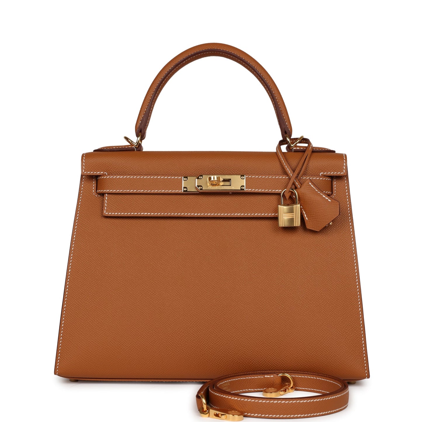 Hermes Kelly Sellier Epsom Hardware Handbag Gold Travel Bag