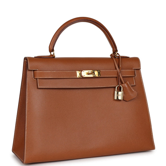 Hermes Kelly Sellier Courcheval Hardware Handbag Gold Travel Bag