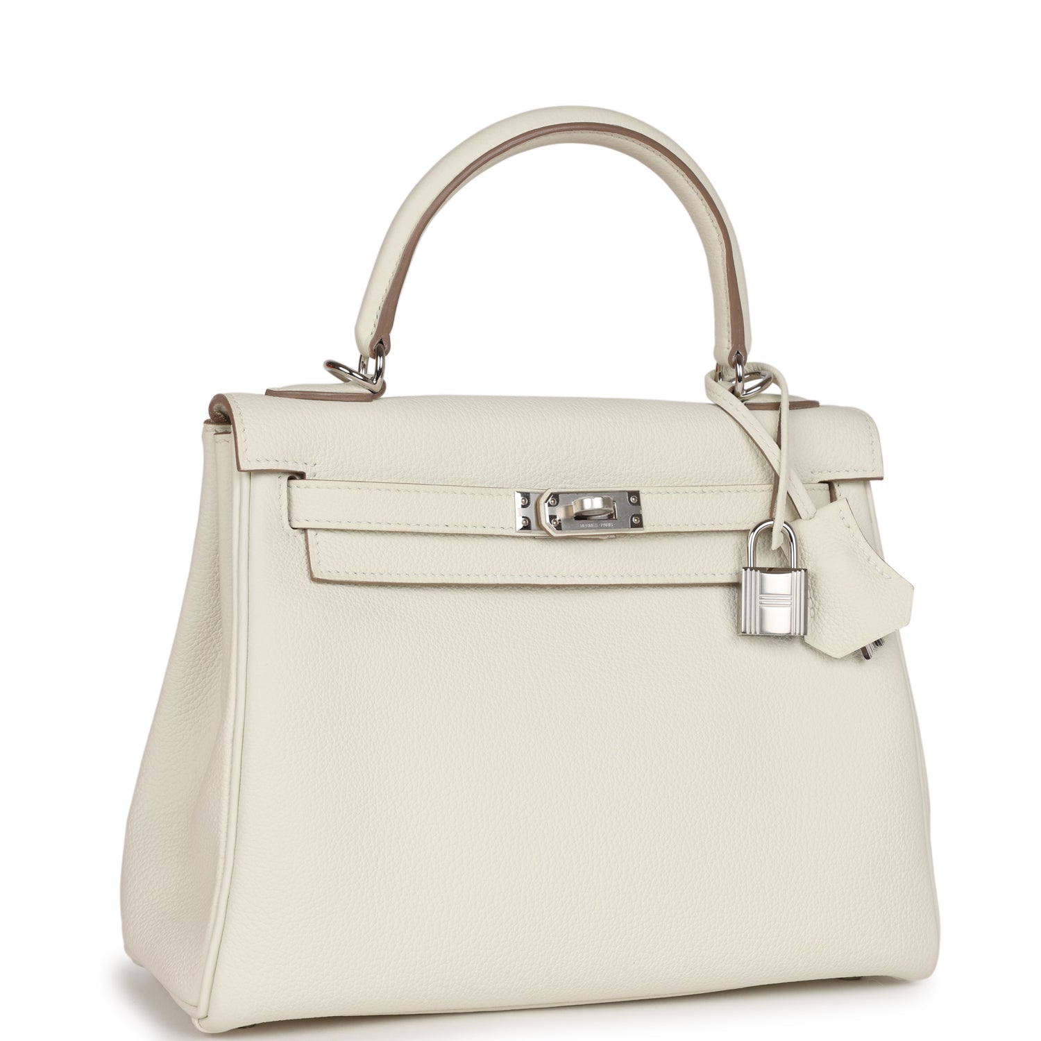 Hermes Kelly Retourne Mushroom Togo Palladium Hardware Handbag Travel Bag Gold Hardware