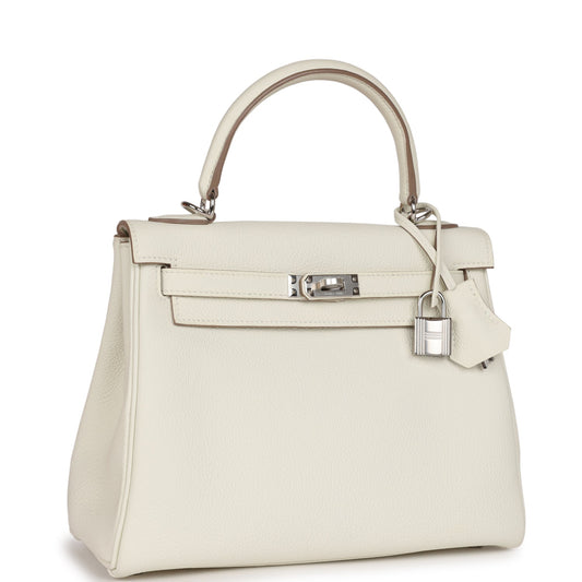 Hermes Kelly Retourne Mushroom Togo Palladium Hardware Handbag Travel Bag Gold Hardware