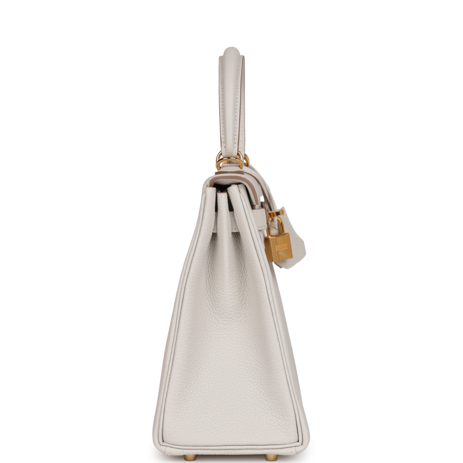Hermes Kelly Retourne Gris Pale Togo Hardware Handbag Gold Travel Bag