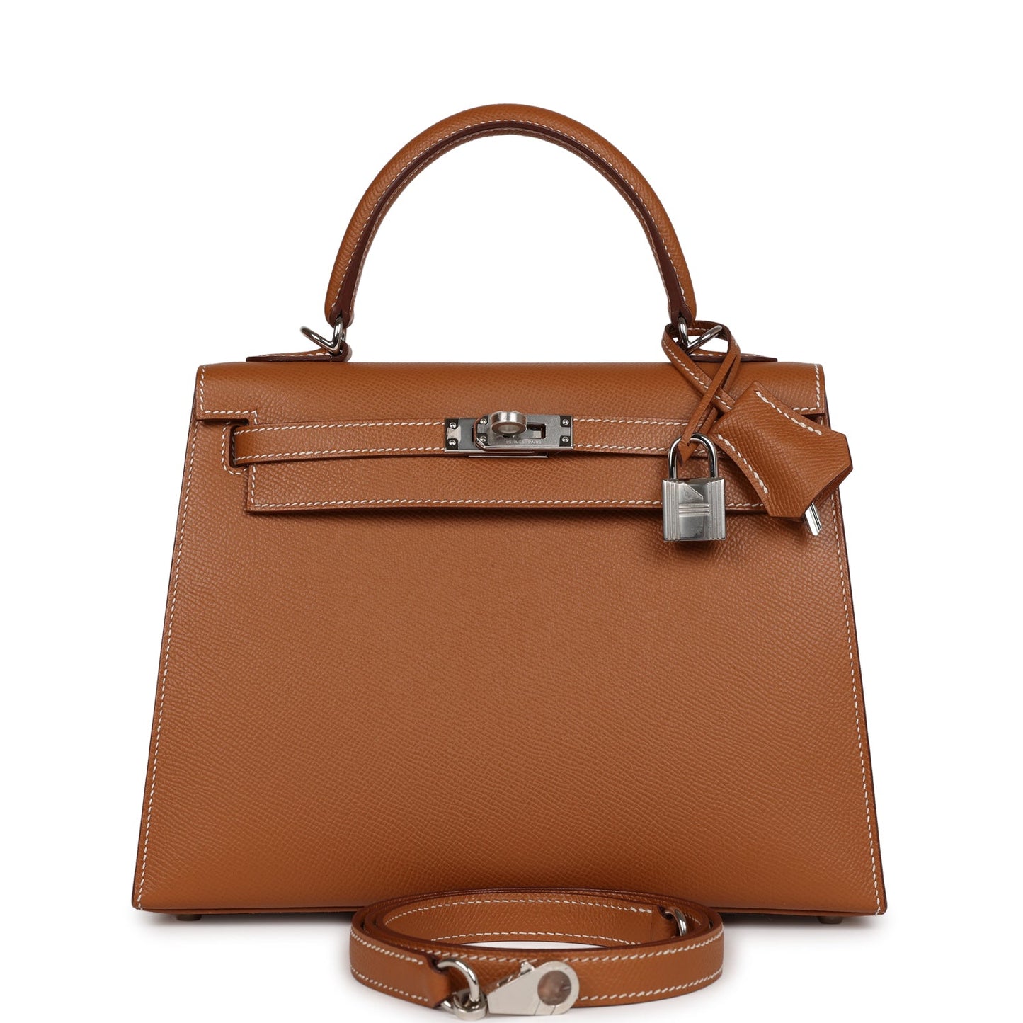 Hermes Kelly Sellier Epsom Palladium Hardware Handbag Gold Travel Bag Hardware 3