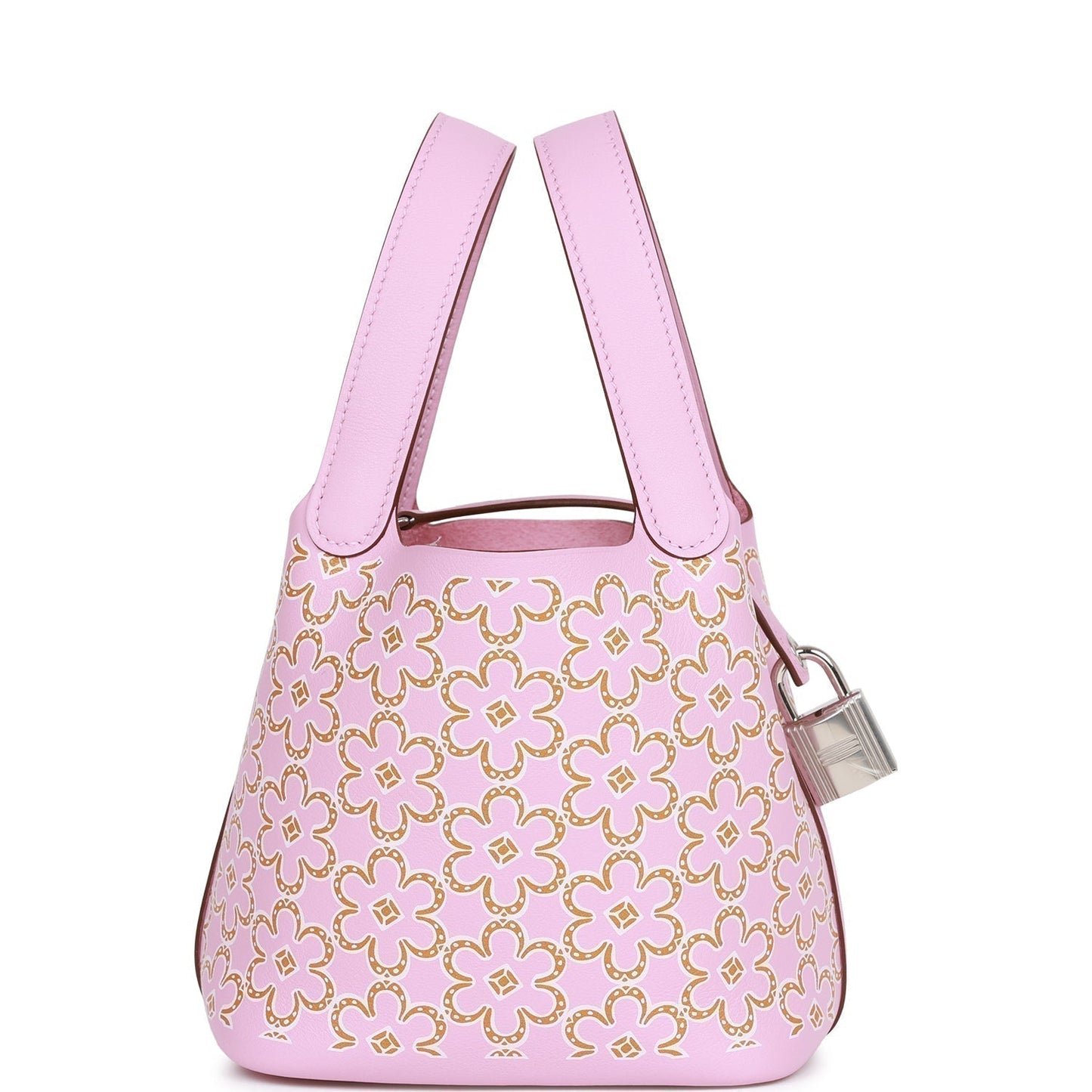 Hermes Micro Picotin Lock Lucky Daisy Mauve Sylvestre Travel Bag Palladium Hardware