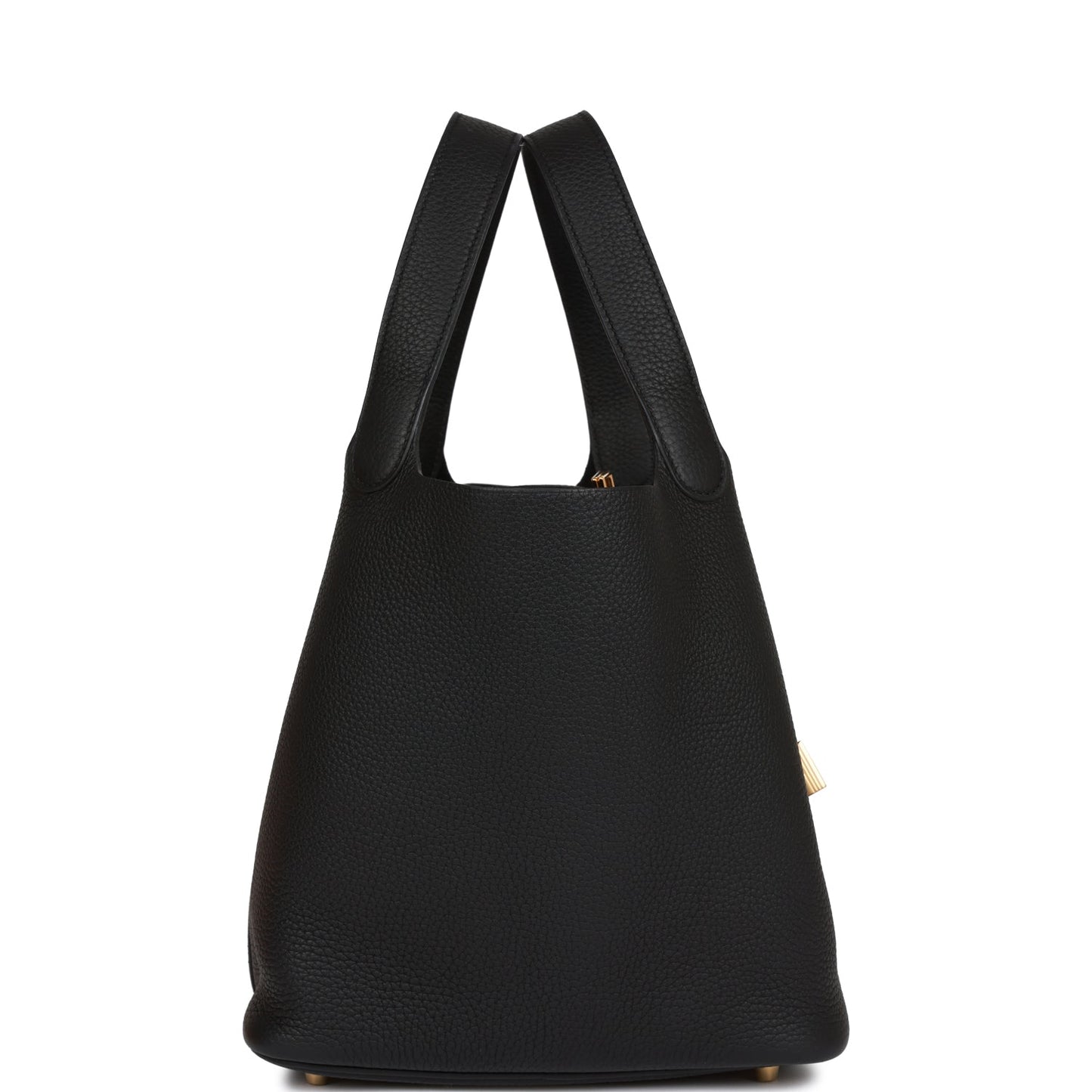 Hermes Picotin Lock Clemence Hardware Handbag Black Gold Travel Bag 6