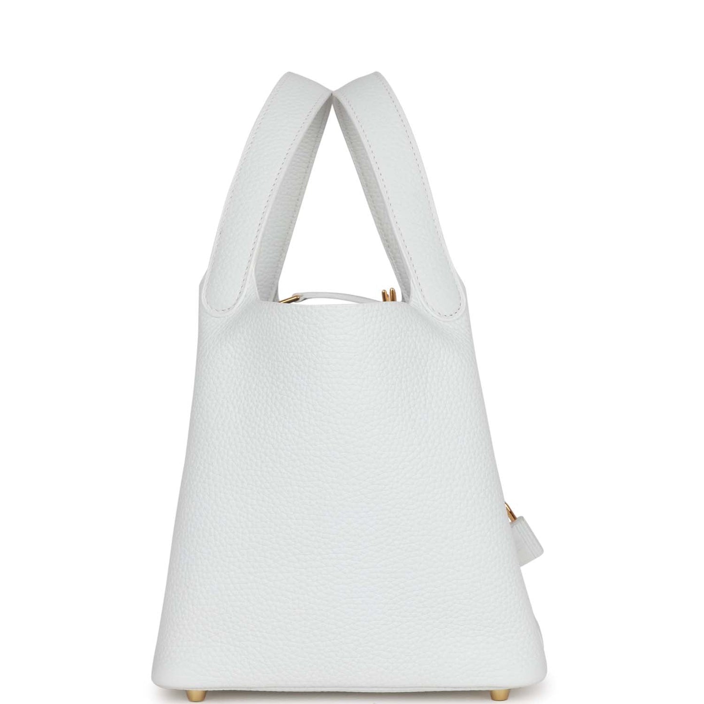 Hermes Picotin Lock Clemence Hardware Handbag White Gold Travel Bag