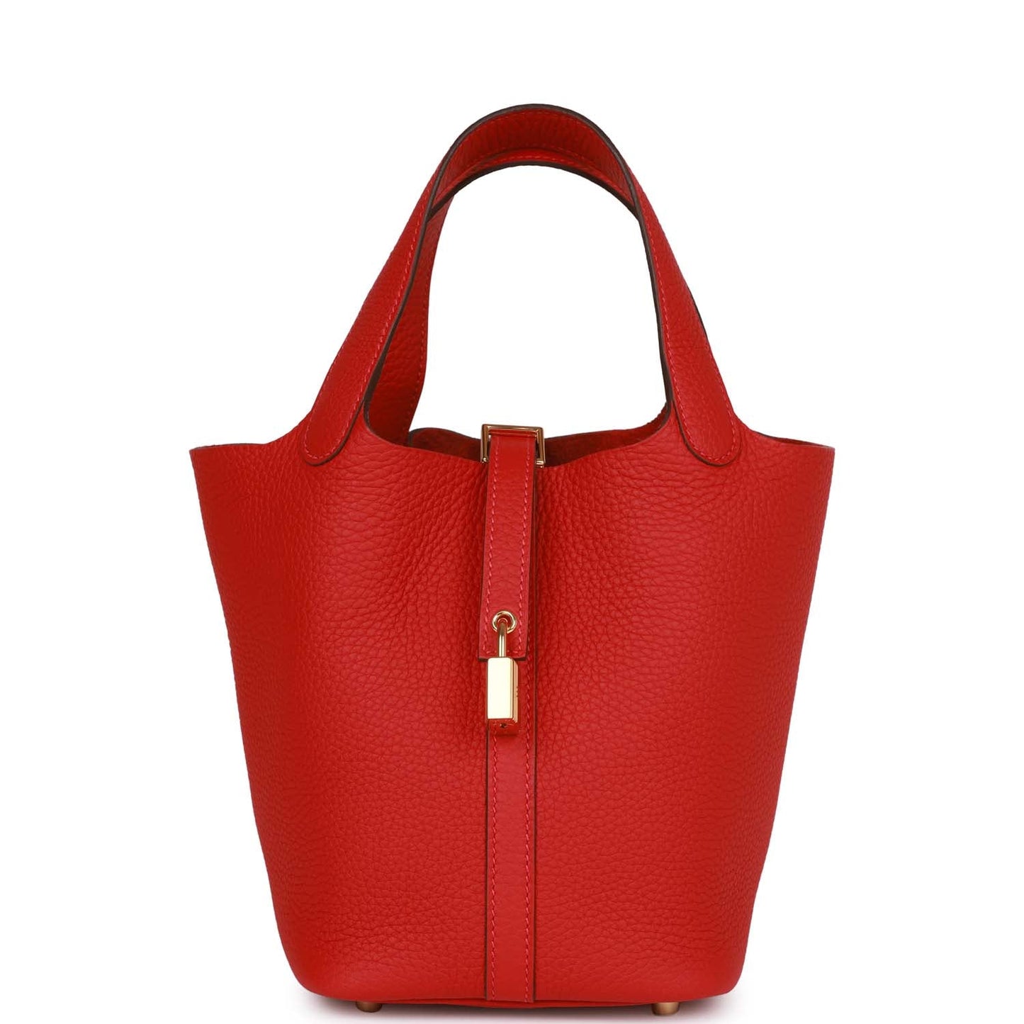 Hermes Picotin Lock Vermillion Clemence Hardware Handbag Gold Travel Bag Hardware 1