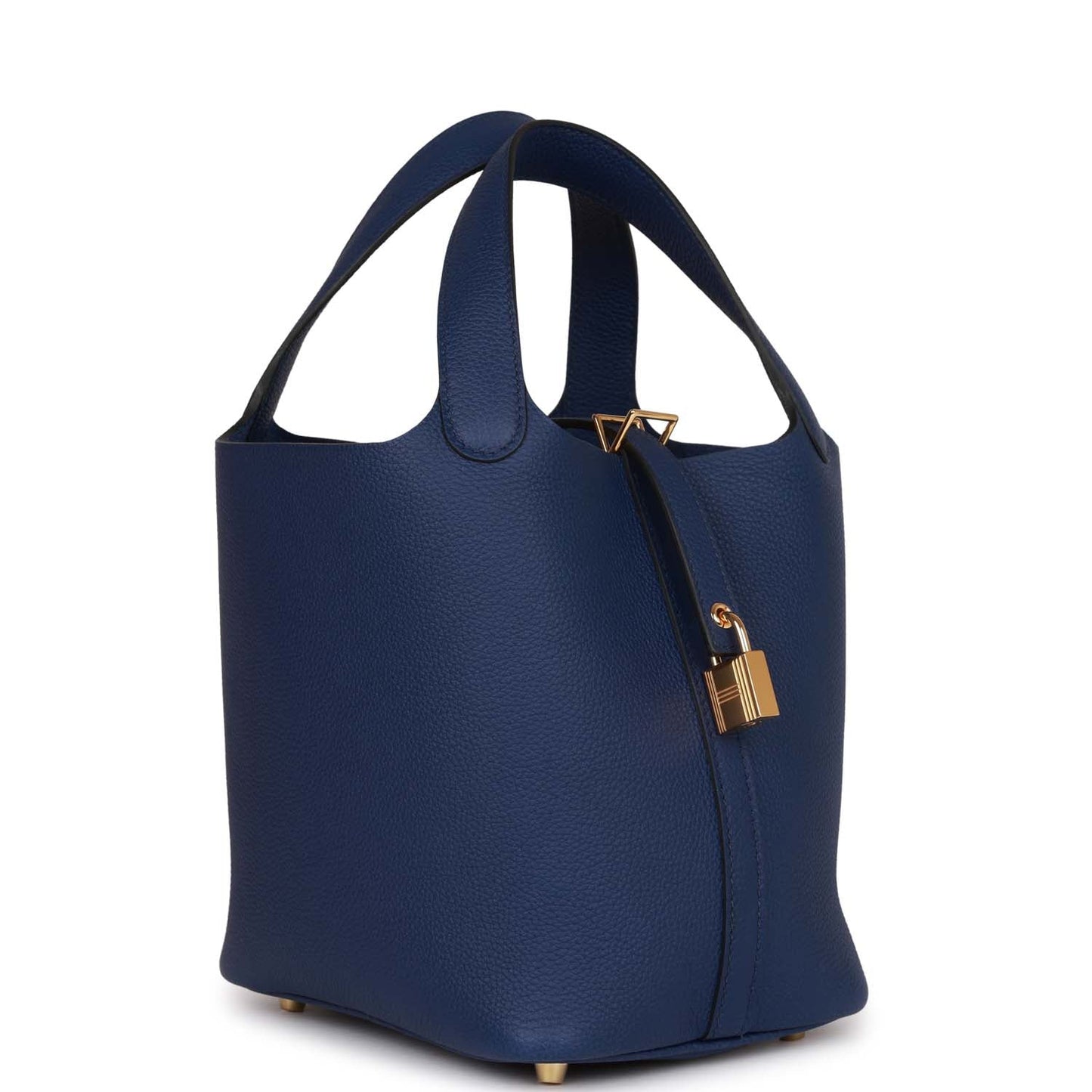Hermes Picotin Lock Bleu Saphir Clemence Hardware Handbag Gold Travel Bag Hardware 1