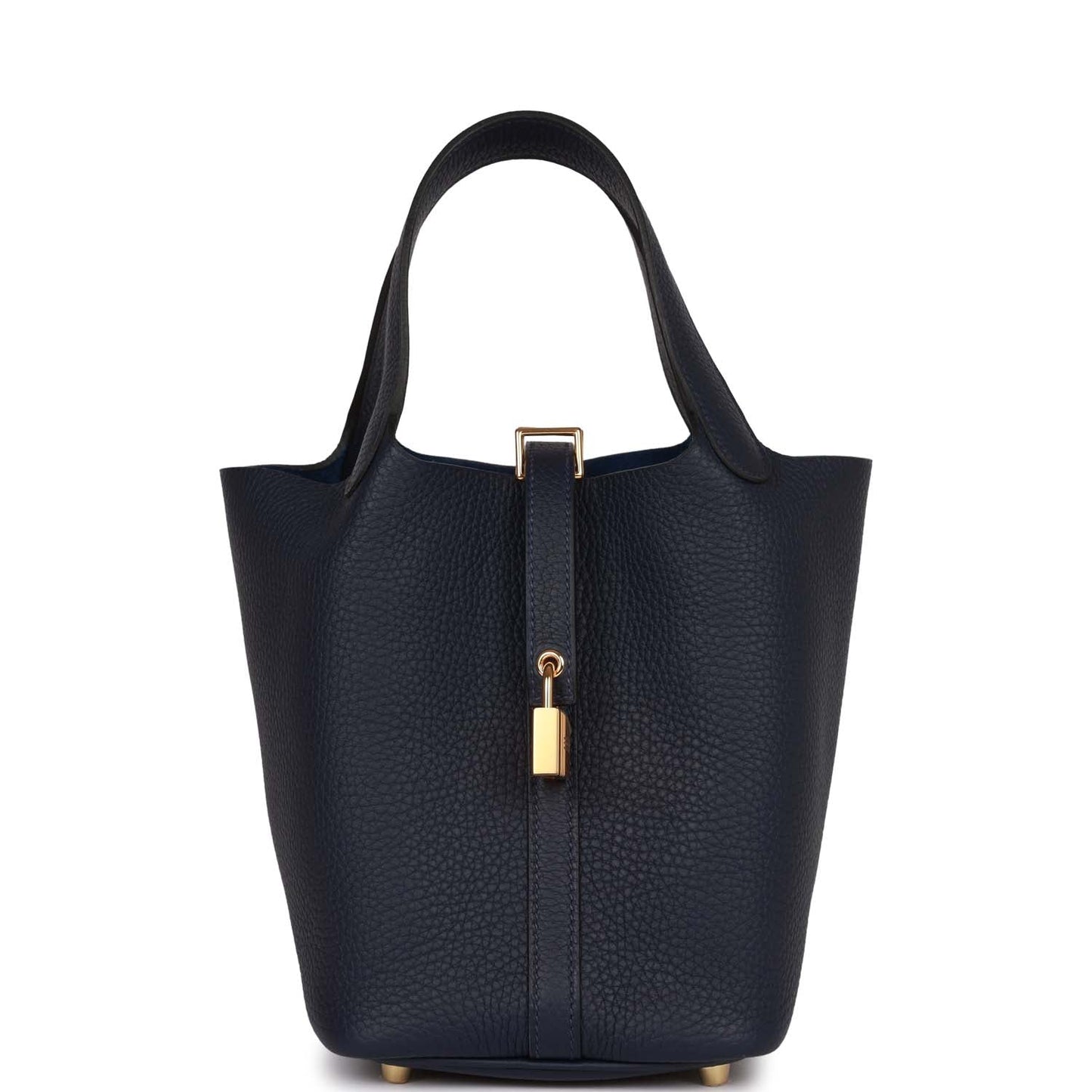 Hermes Picotin Lock Bleu Nuit Clemence Hardware Handbag Gold Travel Bag Hardware 2