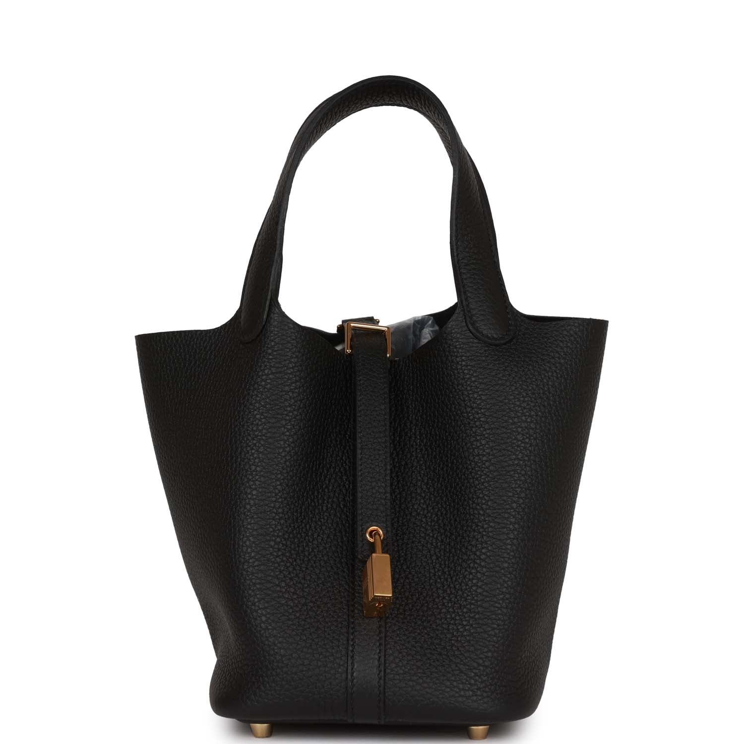 Hermes Picotin Lock Clemence Hardware Handbag Black Gold Travel Bag Hardware 4