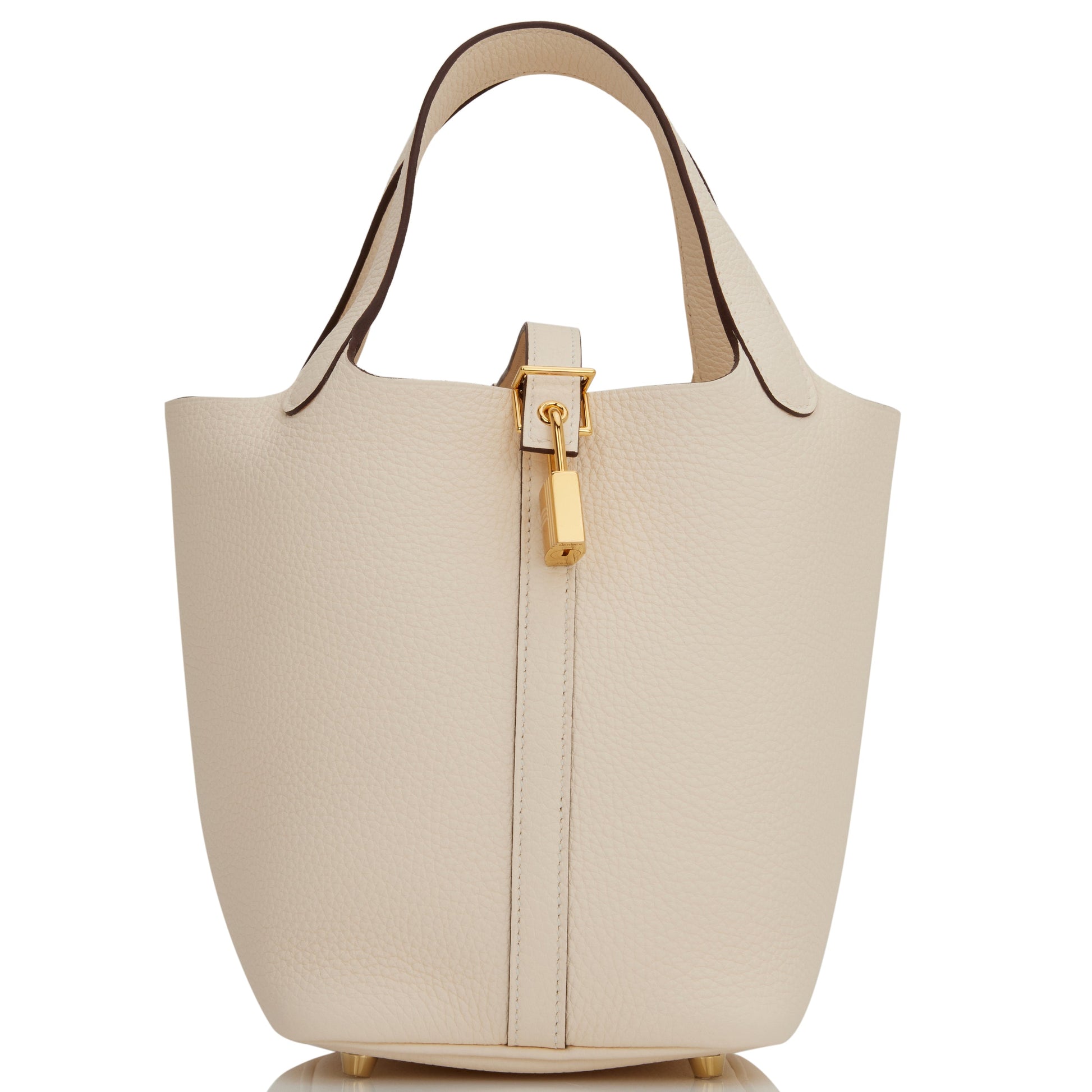 Hermes Picotin Nata Clemence Hardware Handbag Gold Travel Bag Gold Hardware