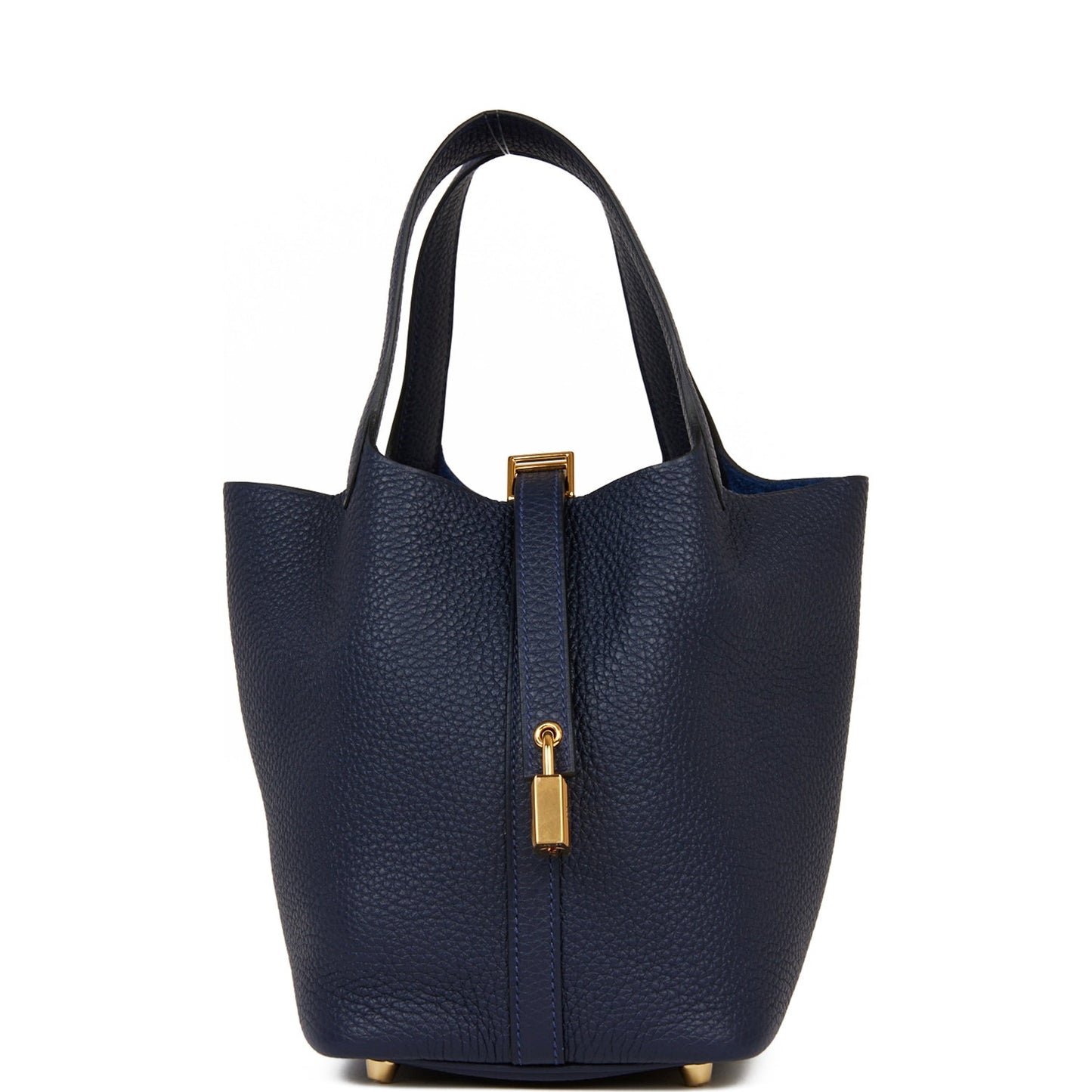 Hermes Picotin Lock Bleu Nuit Clemence Hardware Handbag Gold Travel Bag Hardware 1