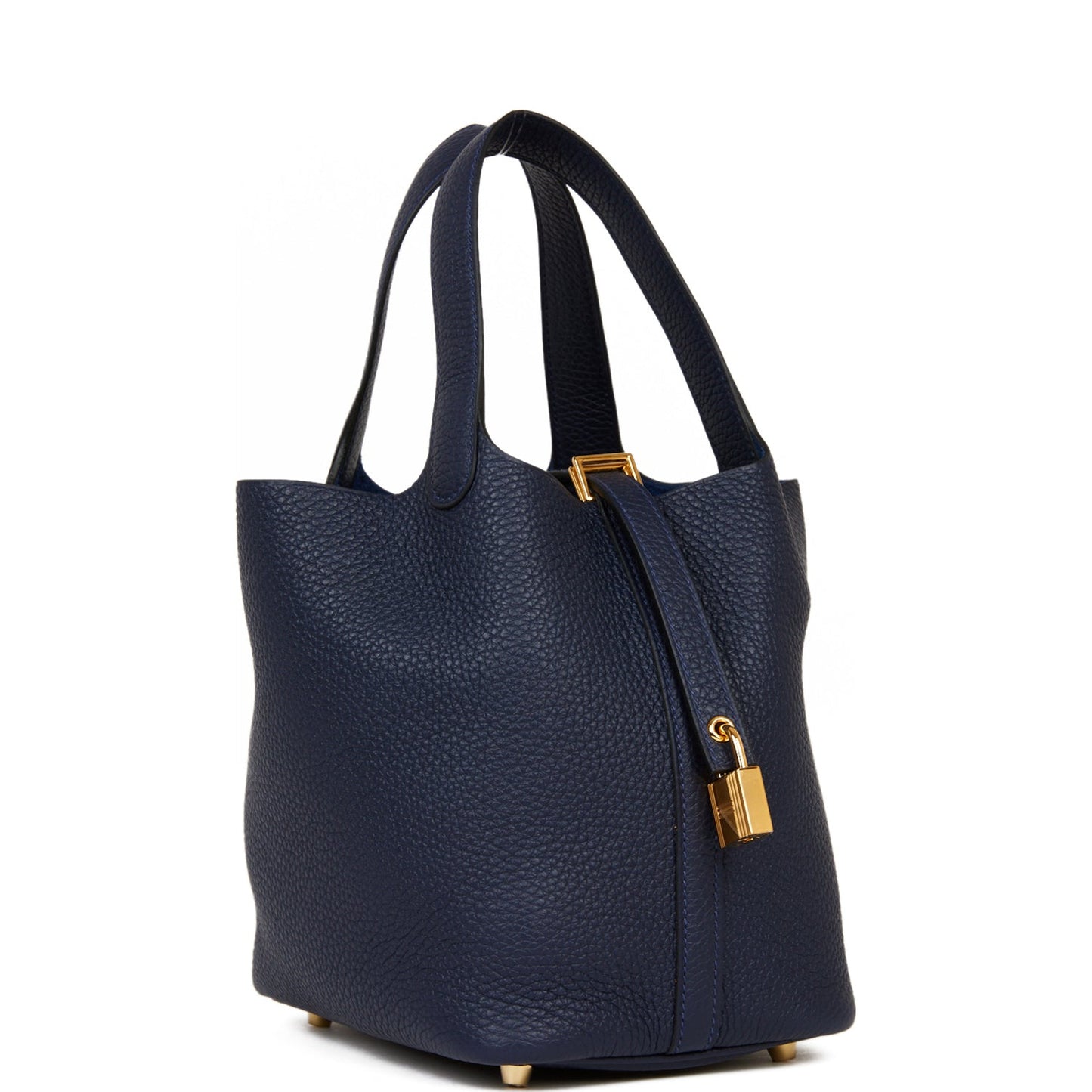 Hermes Picotin Lock Bleu Nuit Clemence Hardware Handbag Gold Travel Bag Hardware 1