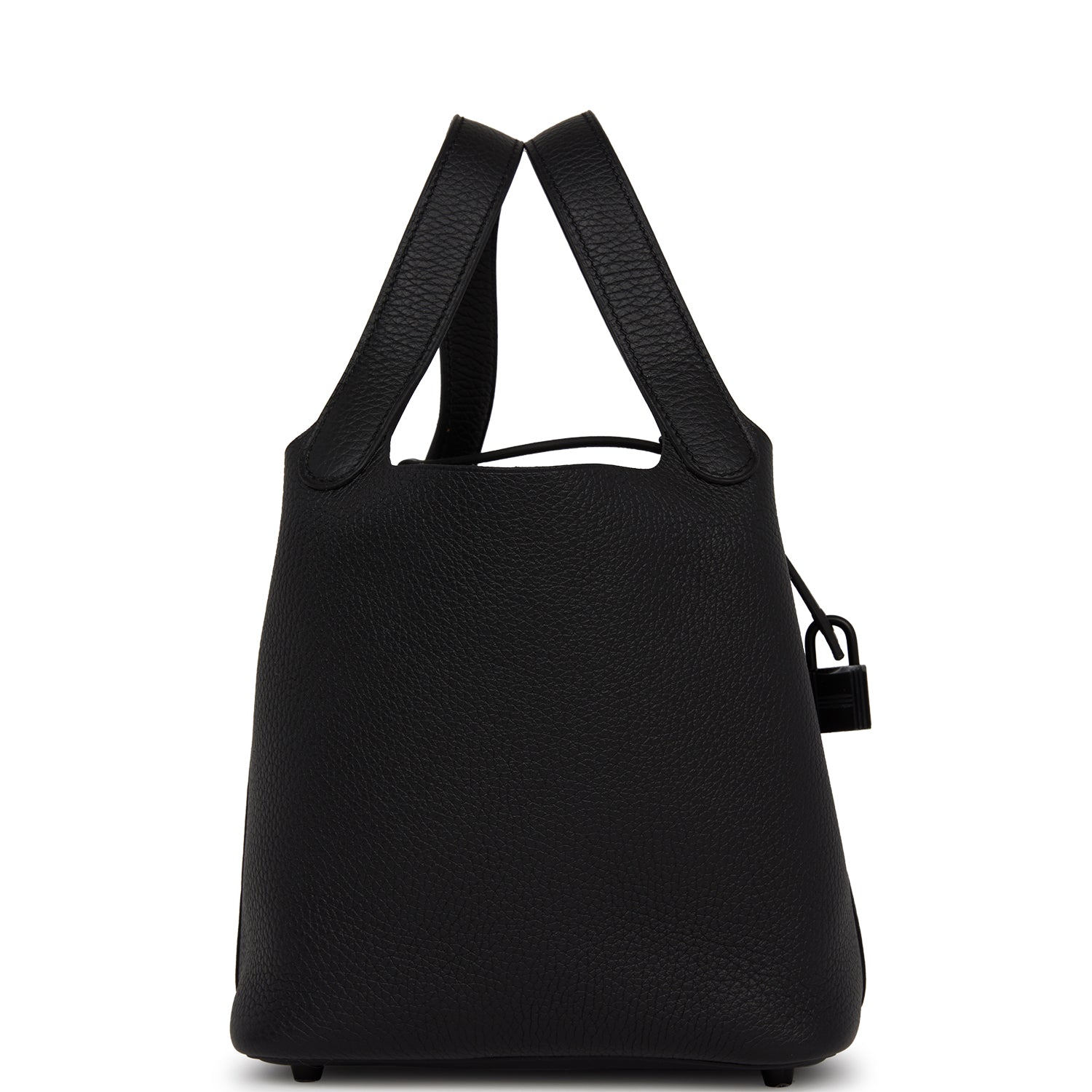 Hermes Monochrome Picotin Clemence Hardware Handbag Black Travel Bag
