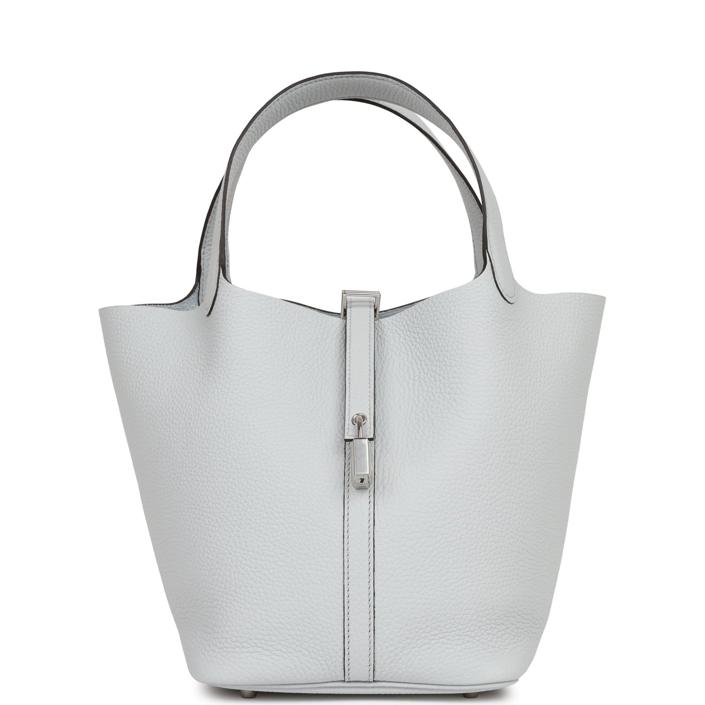Hermes Picotin Lock Bleu Pale Clemence Palladium Hardware Travel Bag Palladium Hardware