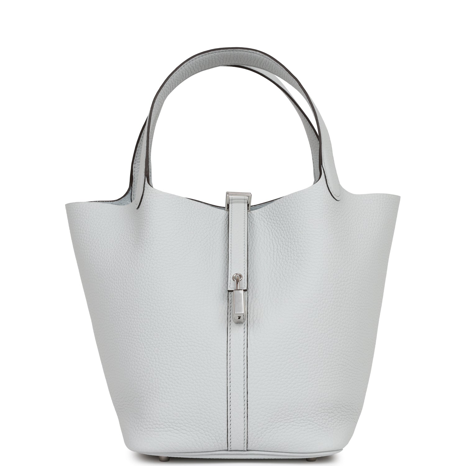 Hermes Picotin Lock Bleu Pale Clemence Palladium Hardware Travel Bag Palladium Hardware