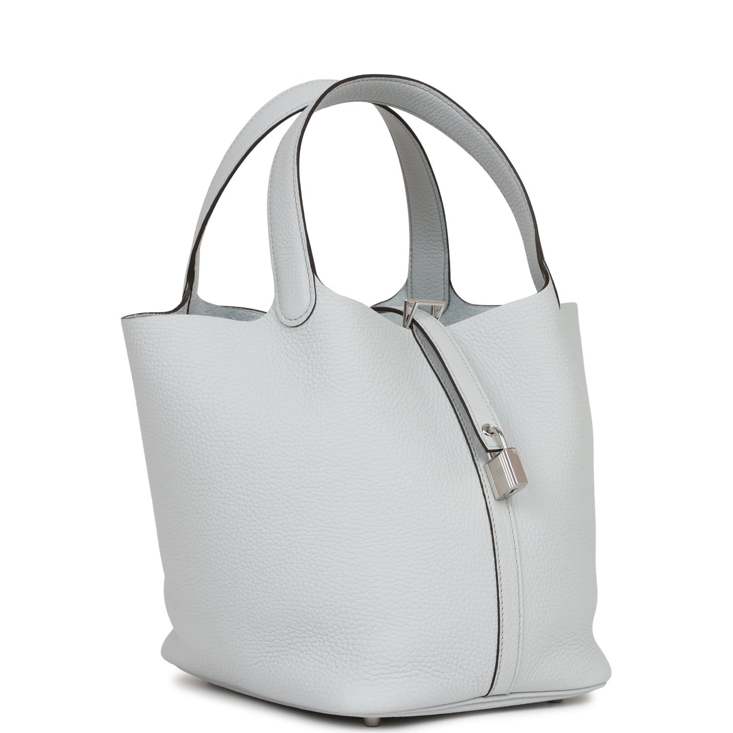 Hermes Picotin Lock Bleu Pale Clemence Palladium Hardware Travel Bag Palladium Hardware