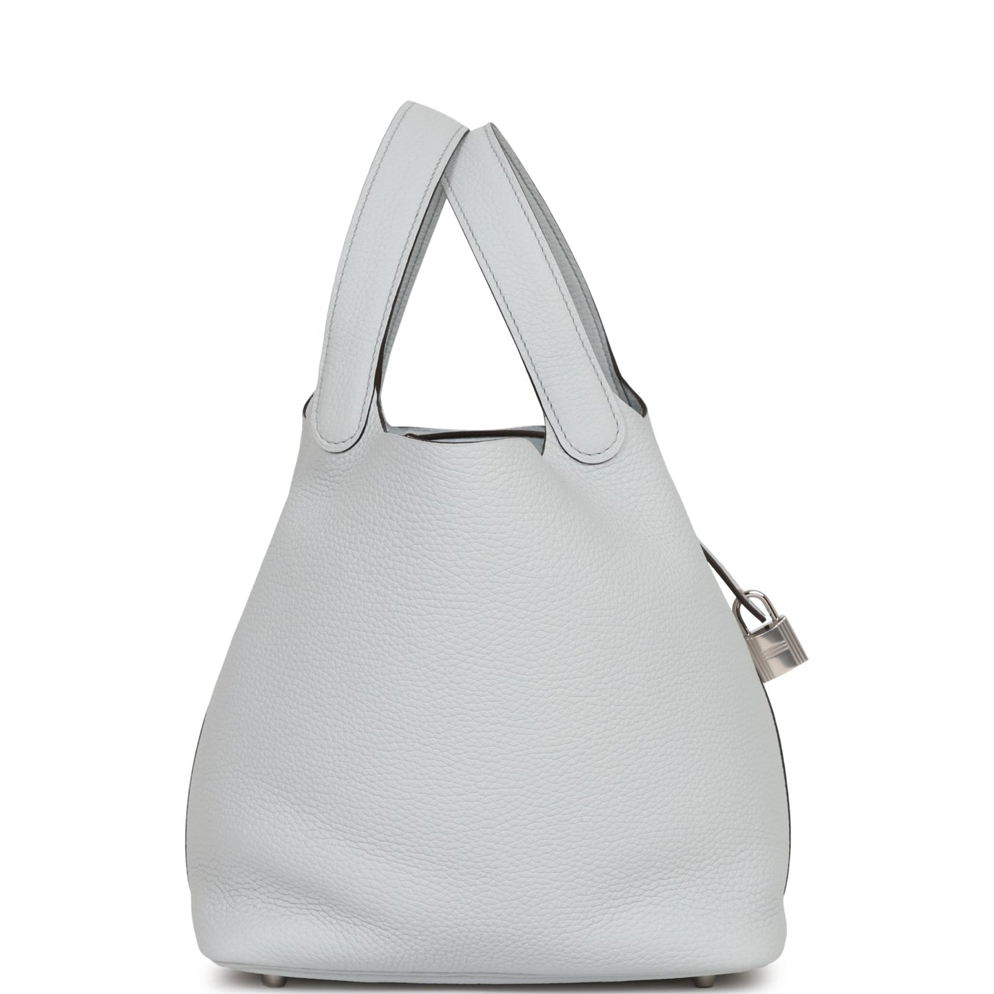 Hermes Picotin Lock Bleu Pale Clemence Palladium Hardware Travel Bag