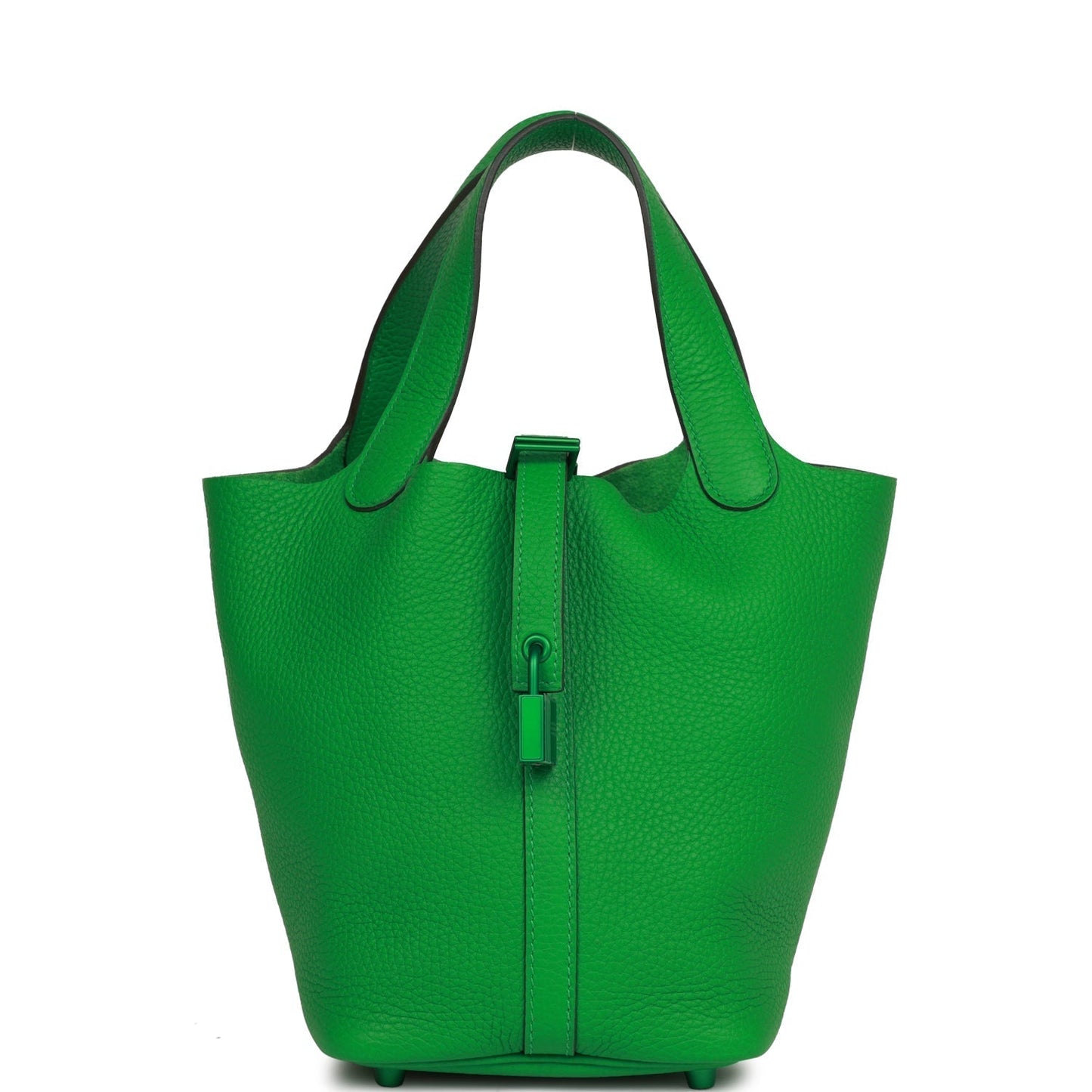 Hermes Monochrome Picotin Bambou Clemence Hardware Handbag Green Travel Bag
