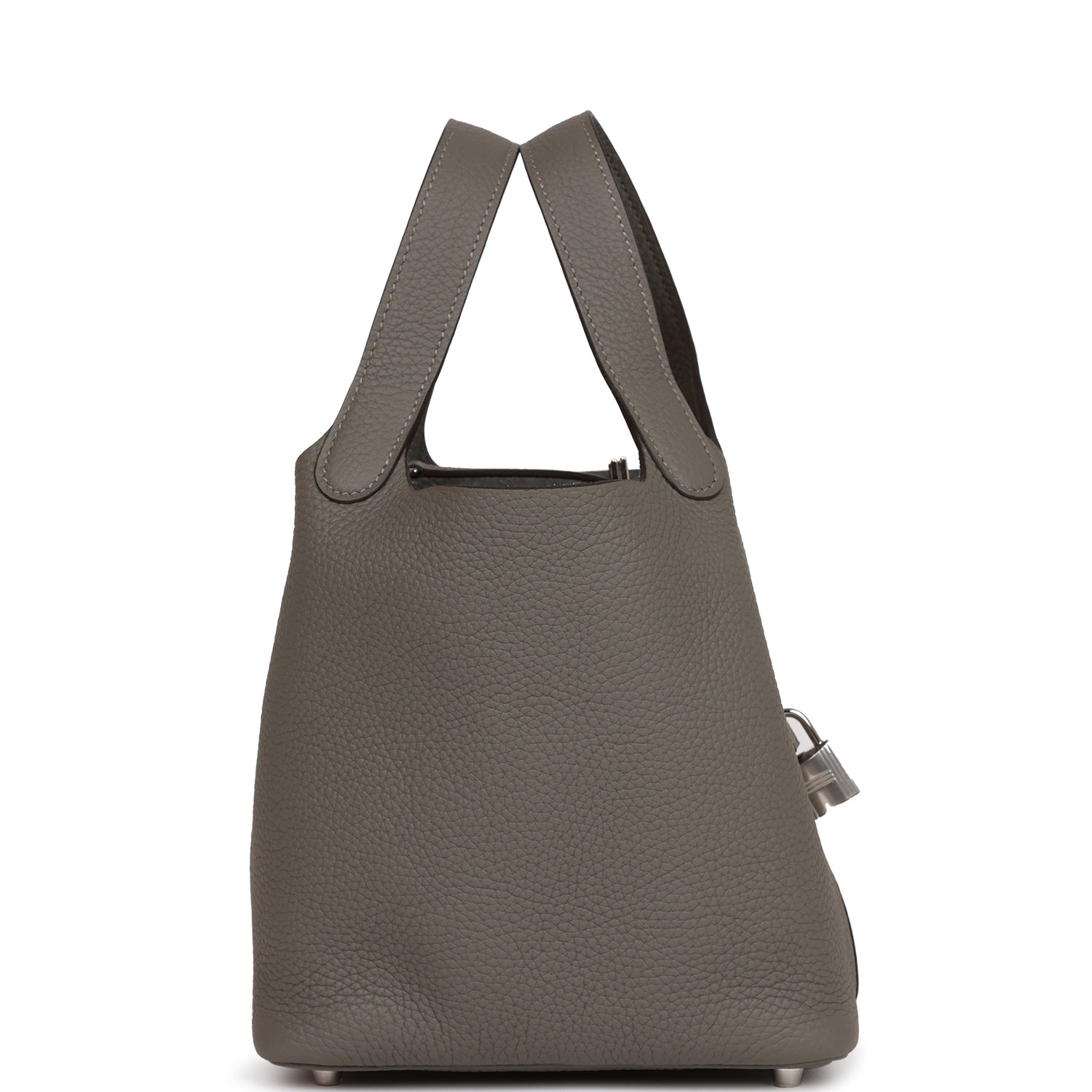 Hermes Picotin Lock Gris Meyer Clemence Palladium Hardware Travel Bag Palladium Hardware