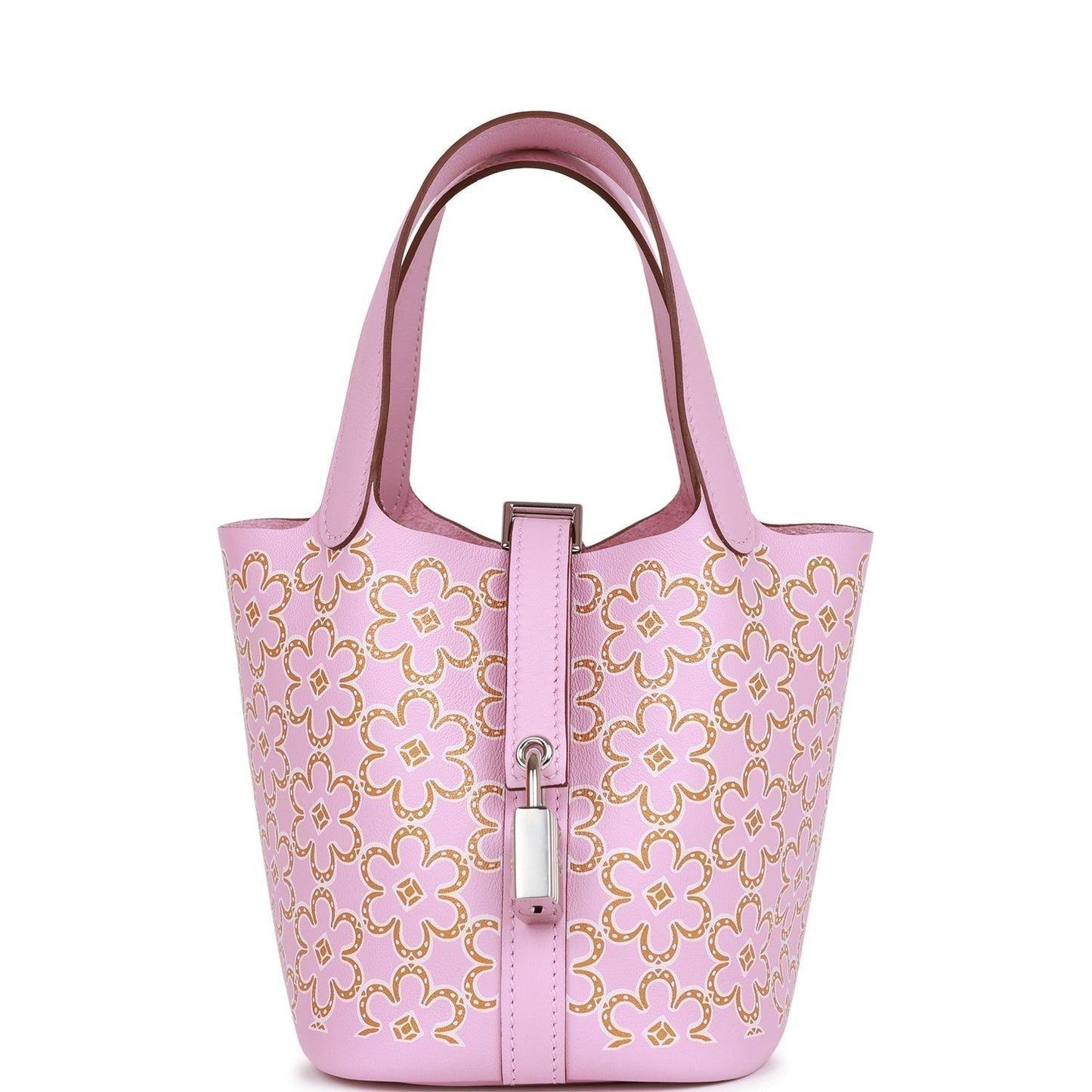 Hermes Micro Picotin Lock Lucky Daisy Mauve Sylvestre Travel Bag Hardware 1